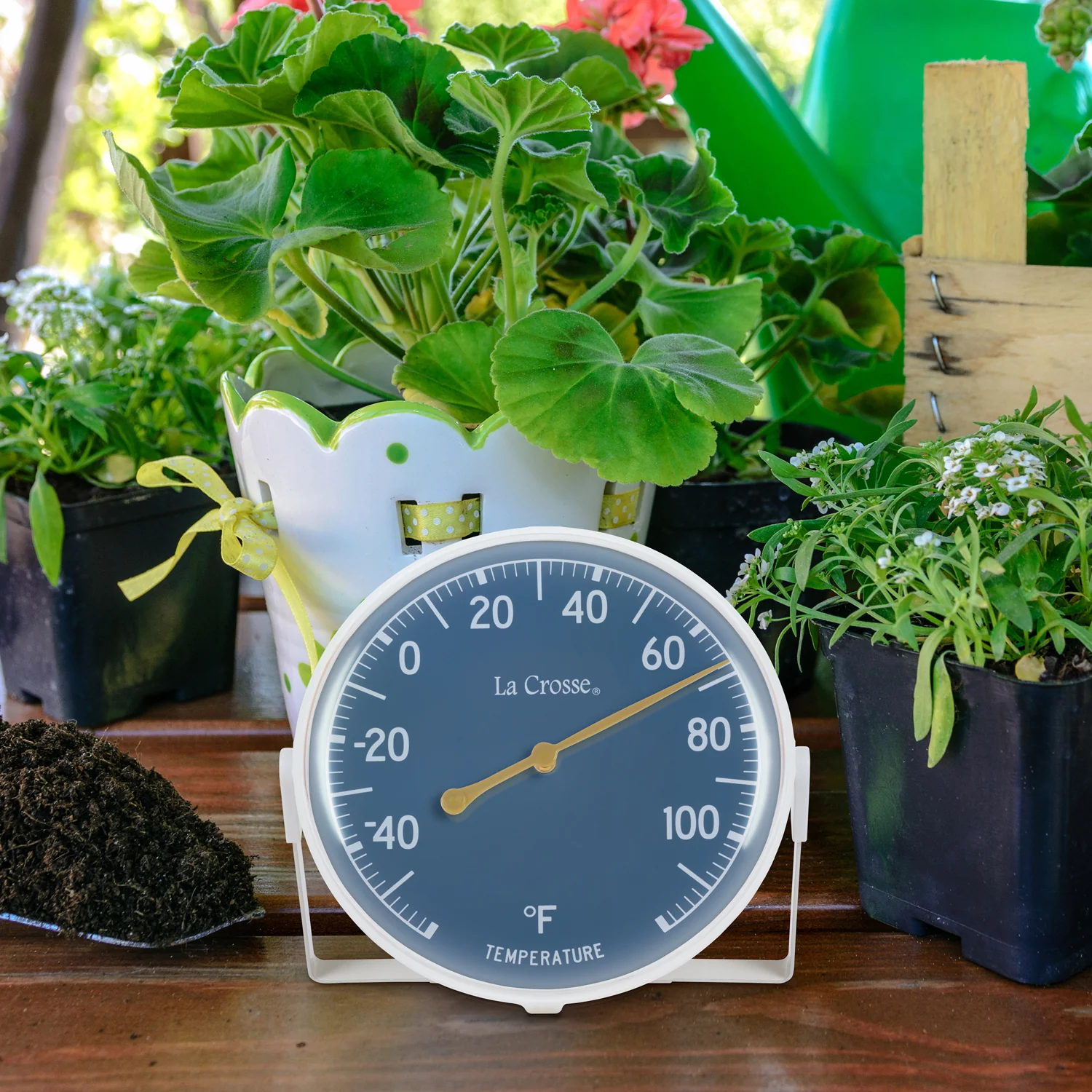 104-1512BL 5 inch Dial Thermometer with Bracket - Blue - Image 4