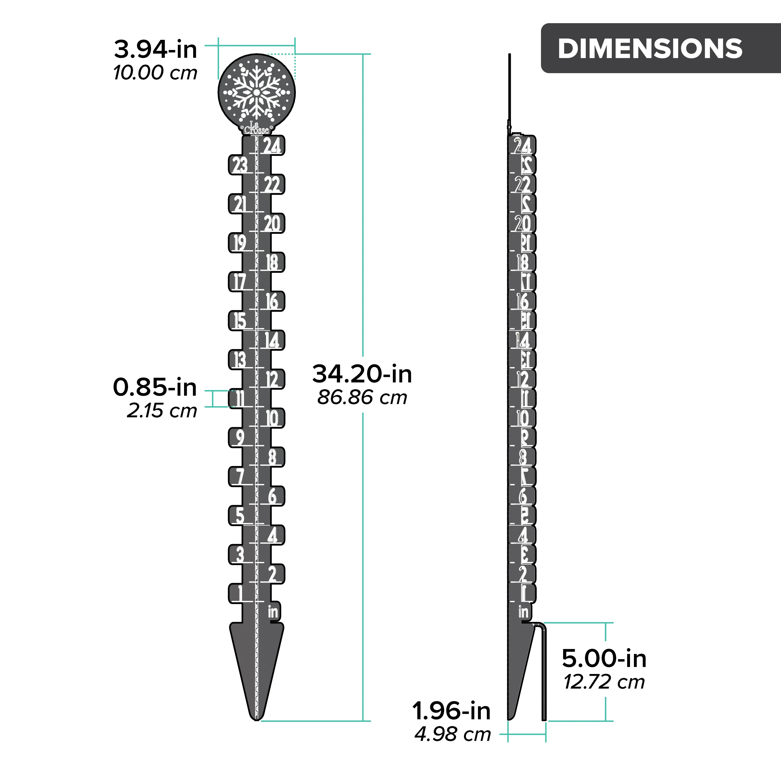 139-4686 Metal Snow Gauge - Snowflake - Image 8