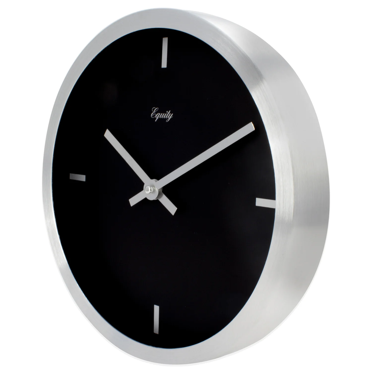 10 inch Brushed Metal Wall Clock - Image 2