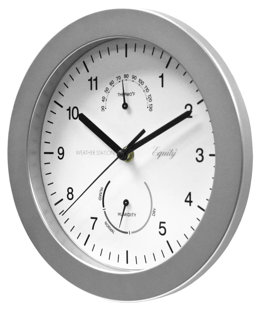 10 inch Indoor Wall Clock with Temperature and Humidity