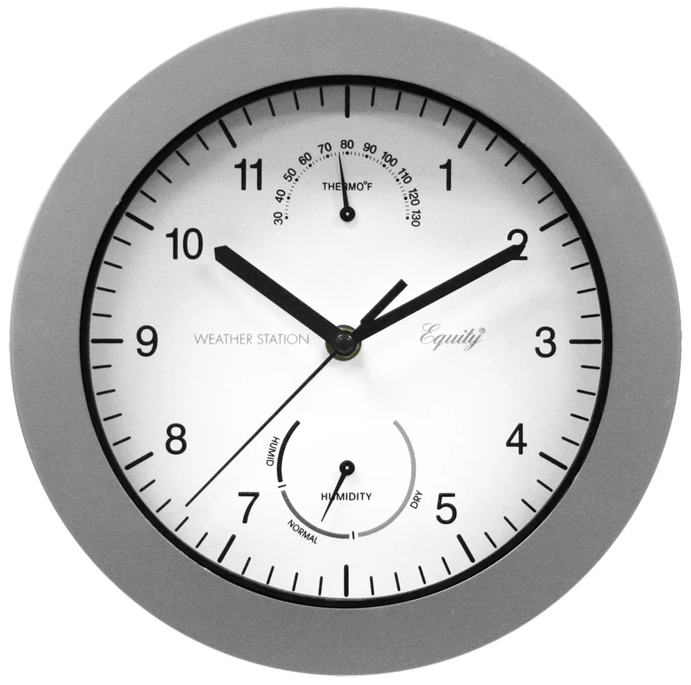 10 inch Thermometer and Humidity Wall Clock - Image 2