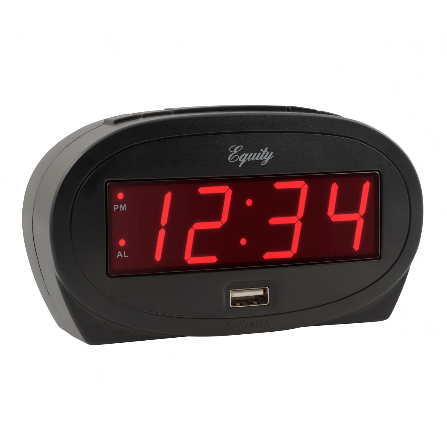 30024 .9 inch Red LED Alarm Clock with USB Charging Port - Image 3
