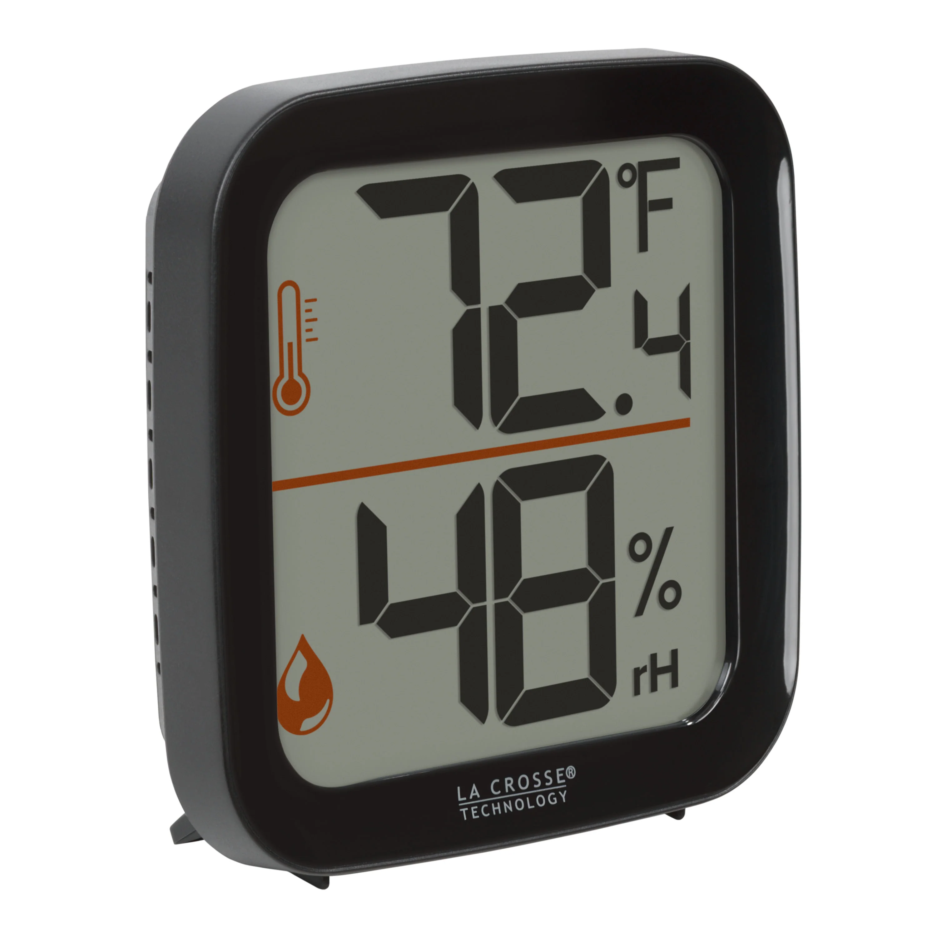 302-1407B Indoor Thermometer with Humidity - Black - Image 2