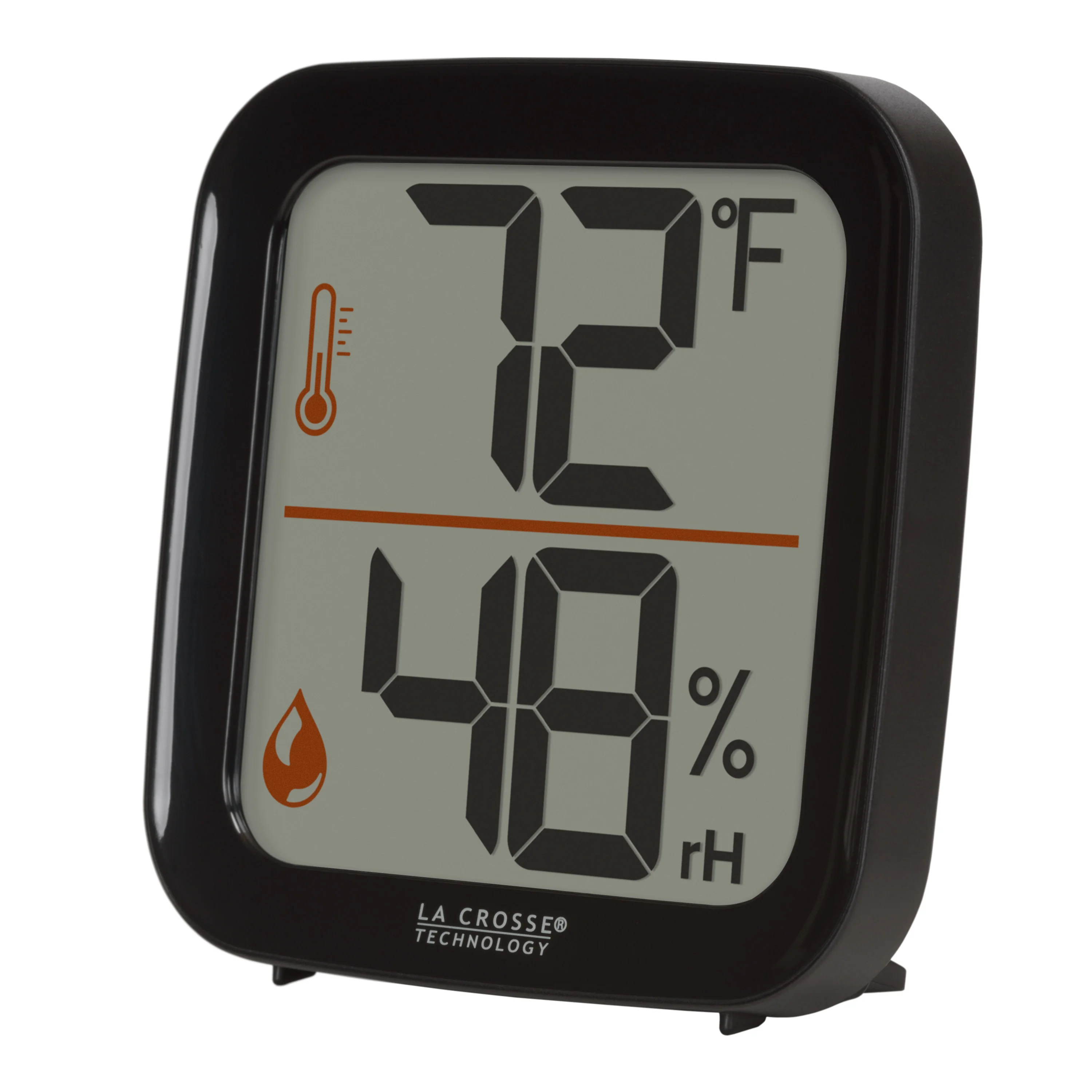 302-1407B Indoor Thermometer with Humidity - Black - Image 6