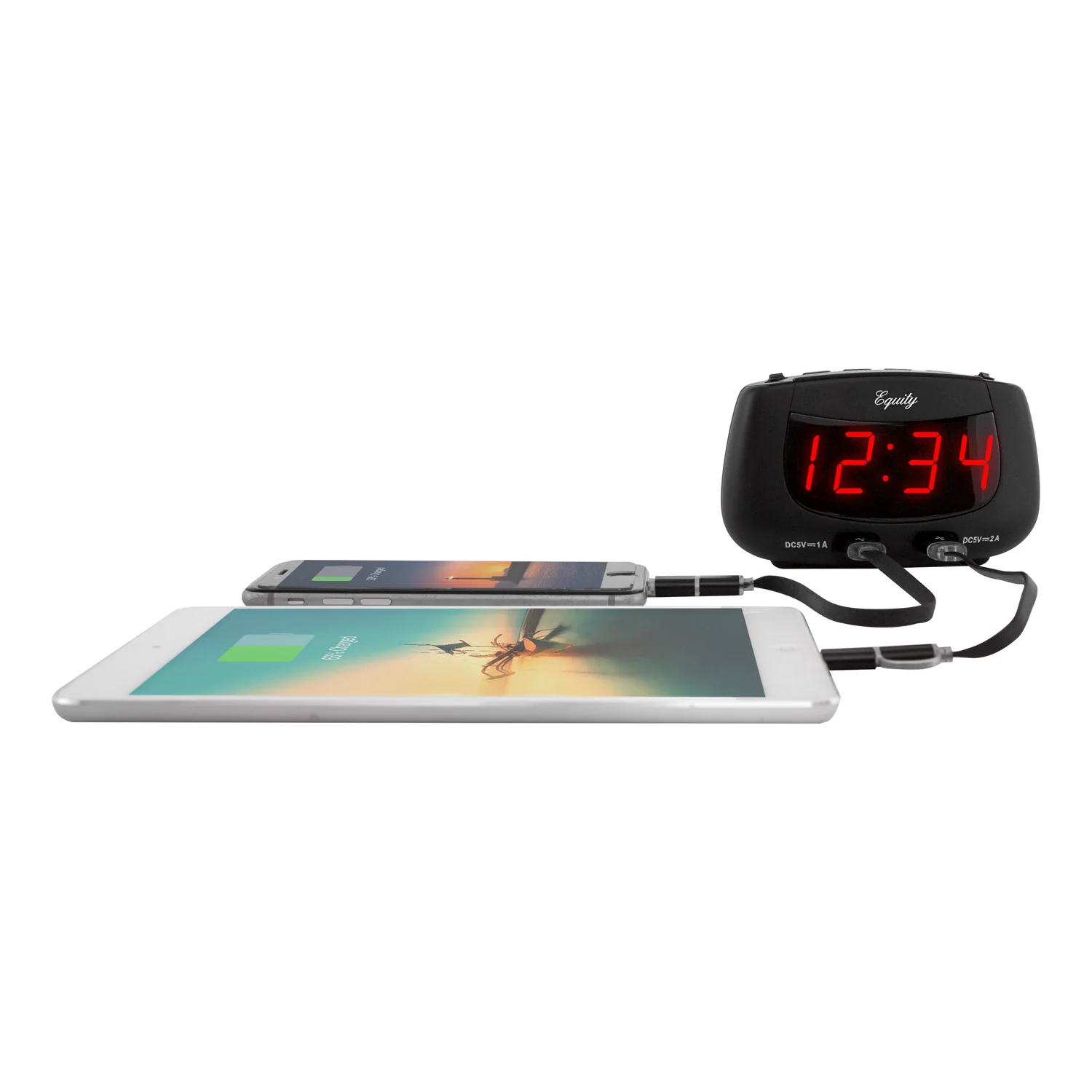 30416 Red LED Dual USB Alarm Clock - Image 5