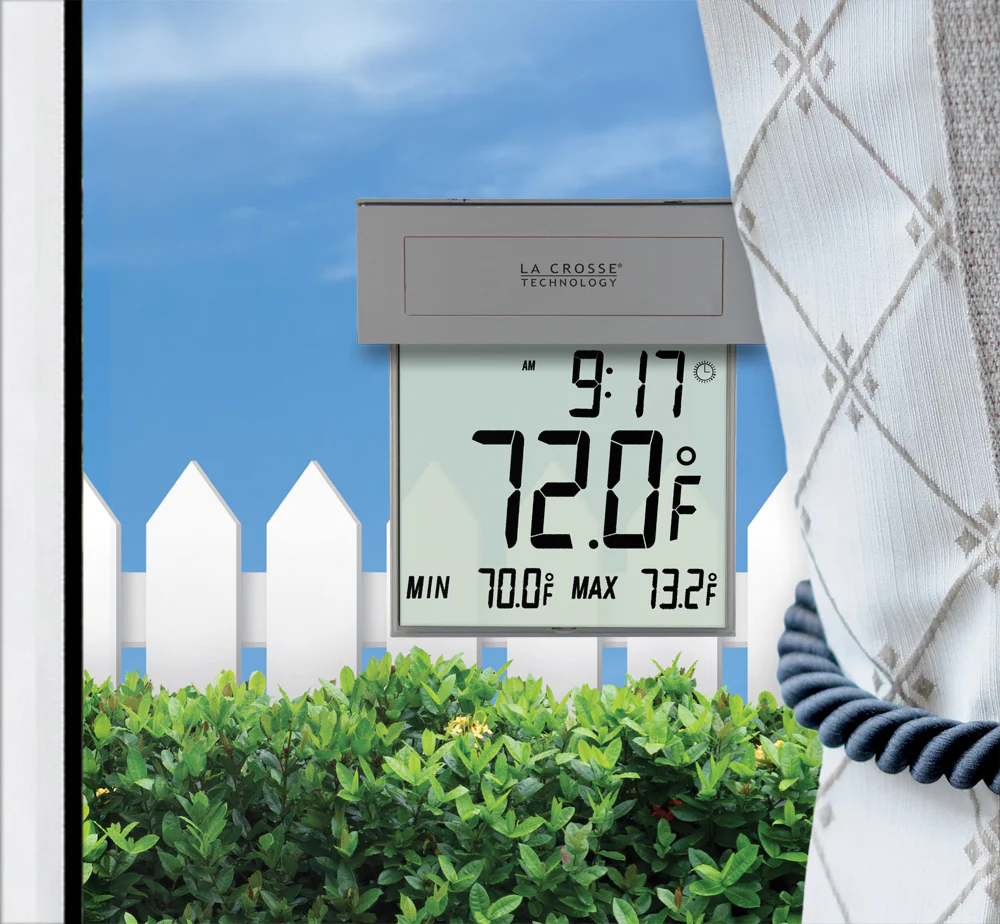 Large Window Thermometer with Solar Powered Backlight - Image 3
