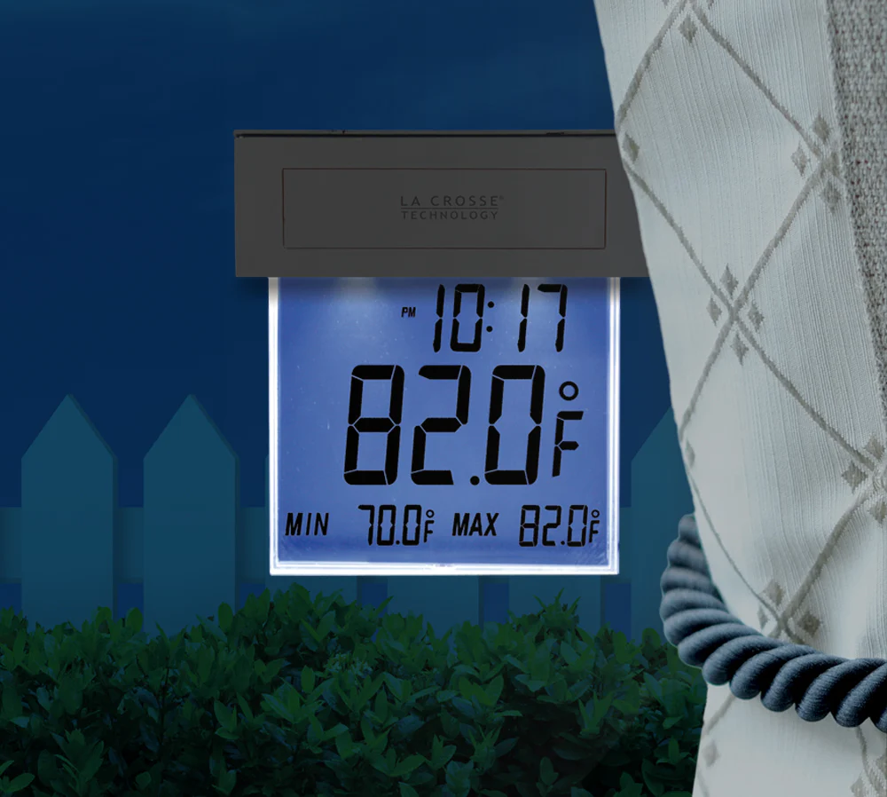 Large Window Thermometer with Solar Powered Backlight - Image 4