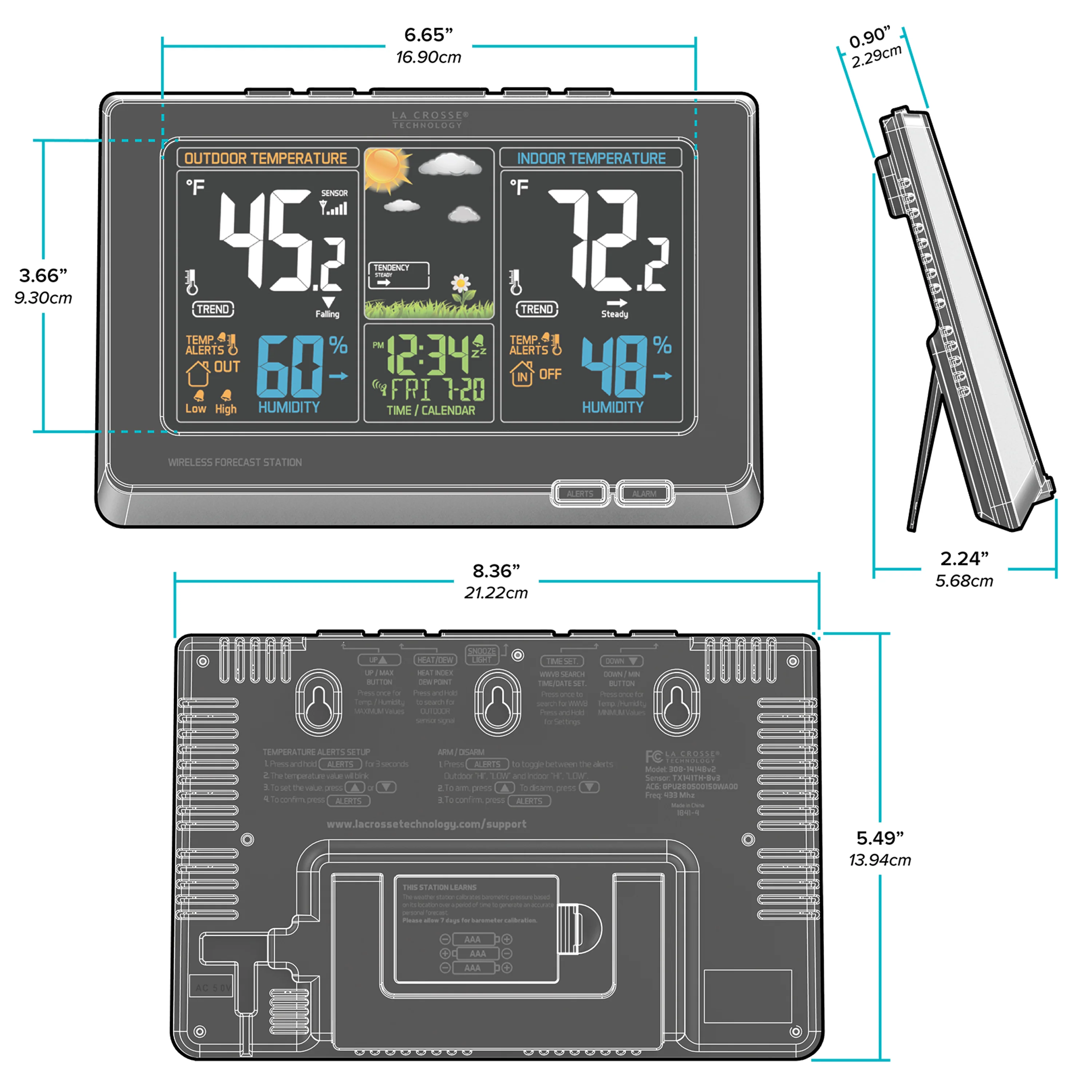 308-1414BV2 Wireless Color Weather Station - Image 10