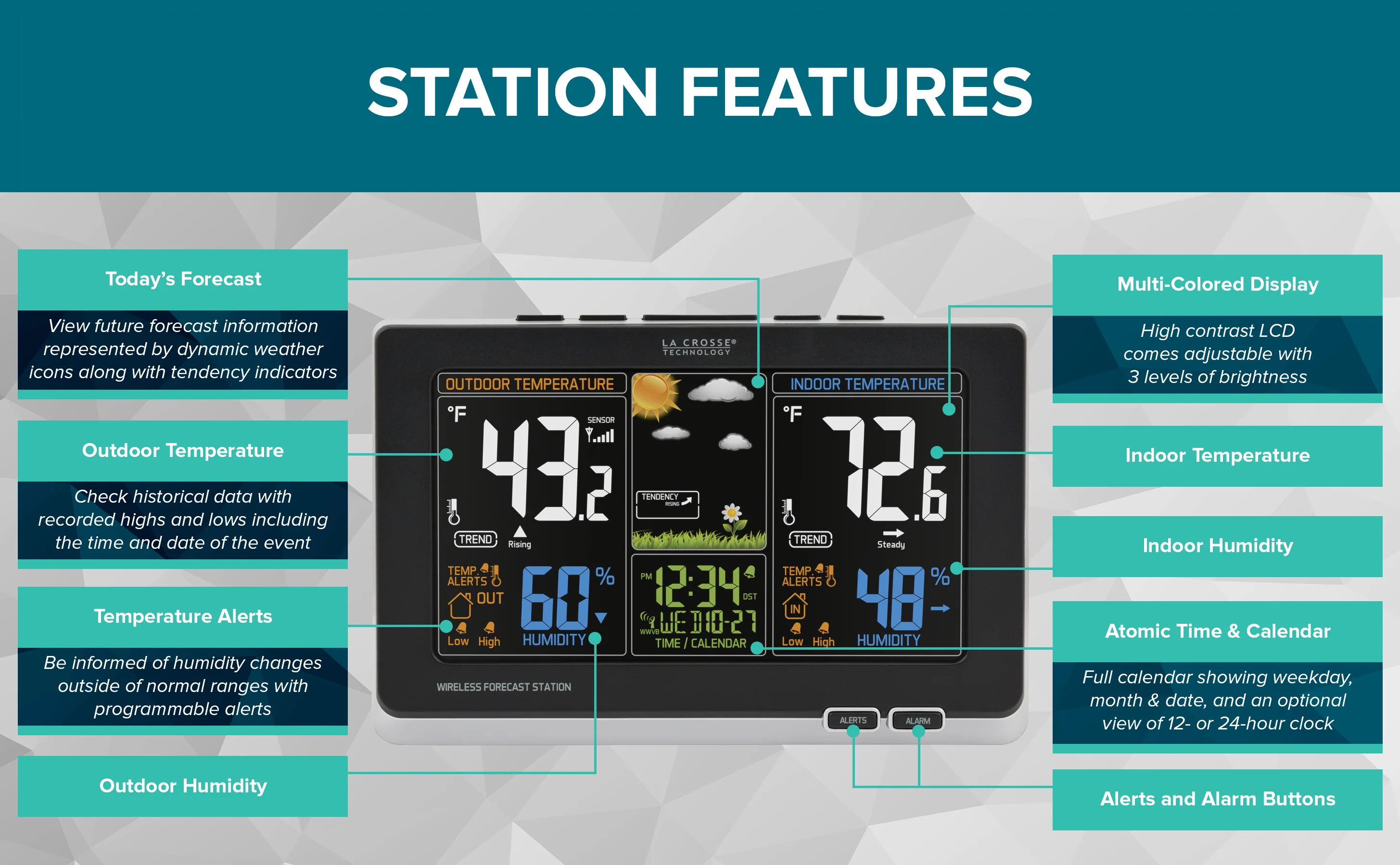 308-1414BV2 Wireless Color Weather Station - Image 7