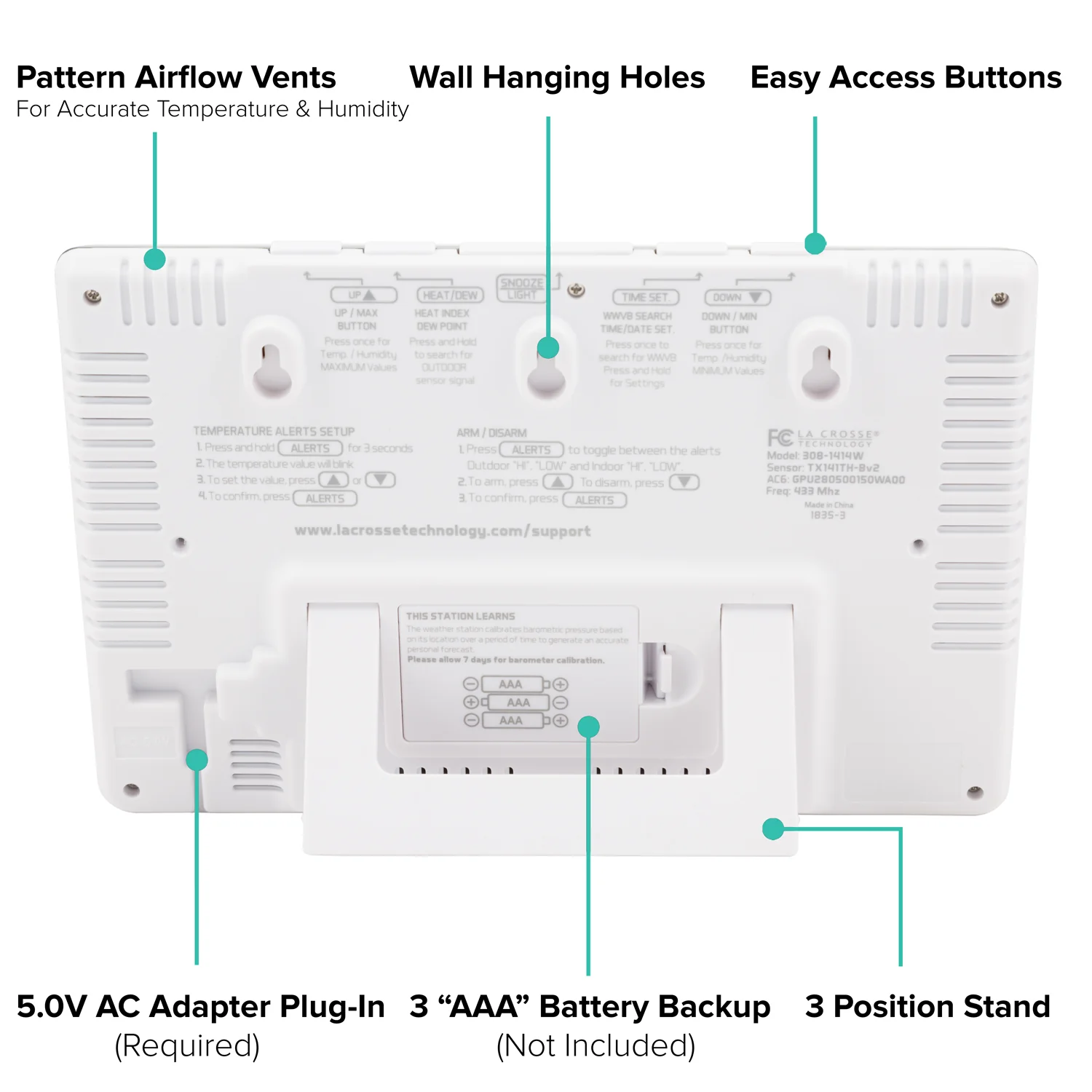 308-1414WV2 Wireless Color Weather Station - Image 5