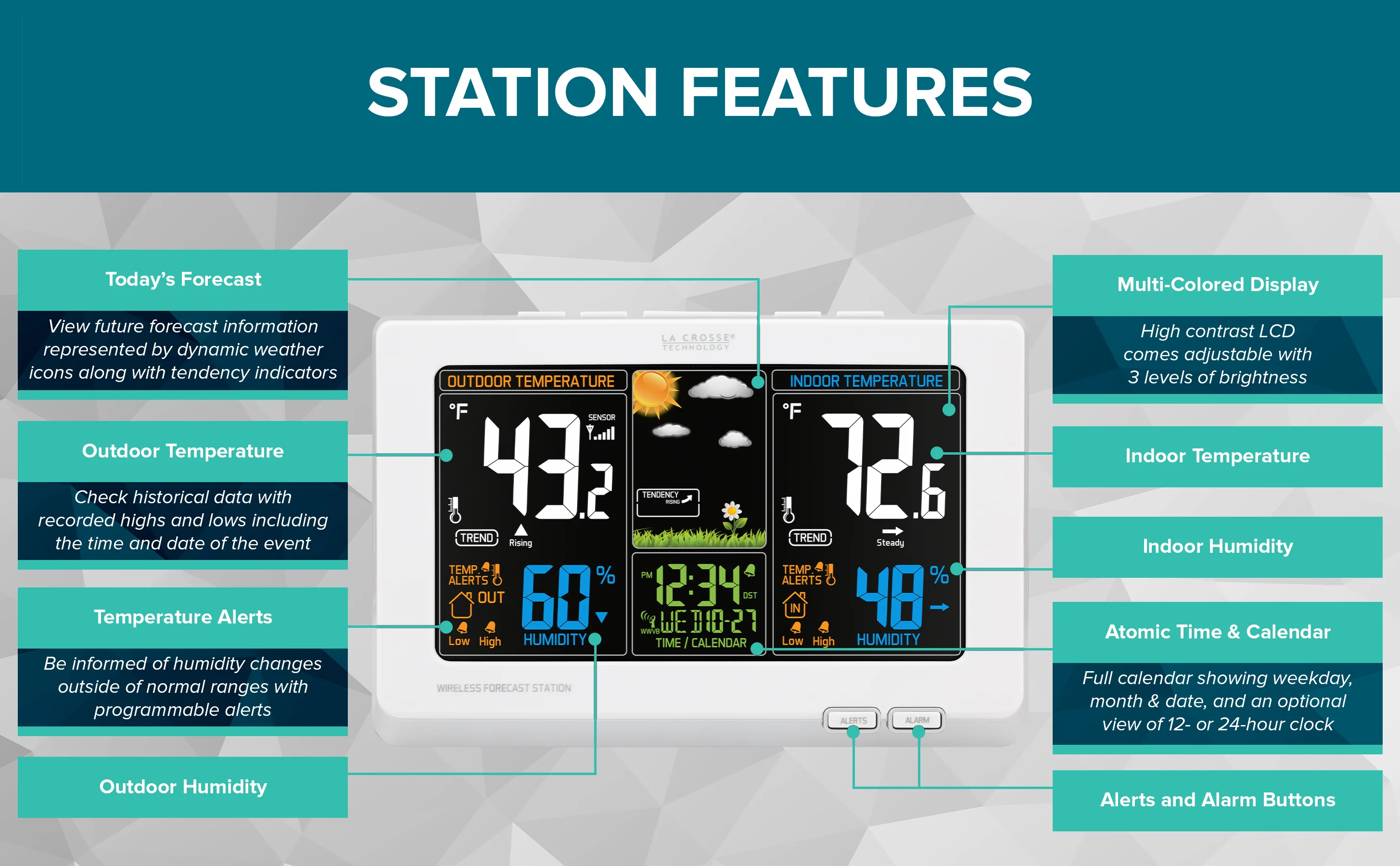 308-1414WV2 Wireless Color Weather Station - Image 7