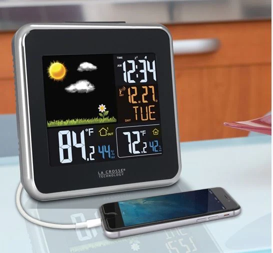 Wireless Atomic Color Weather Station with USB Charging - Image 5