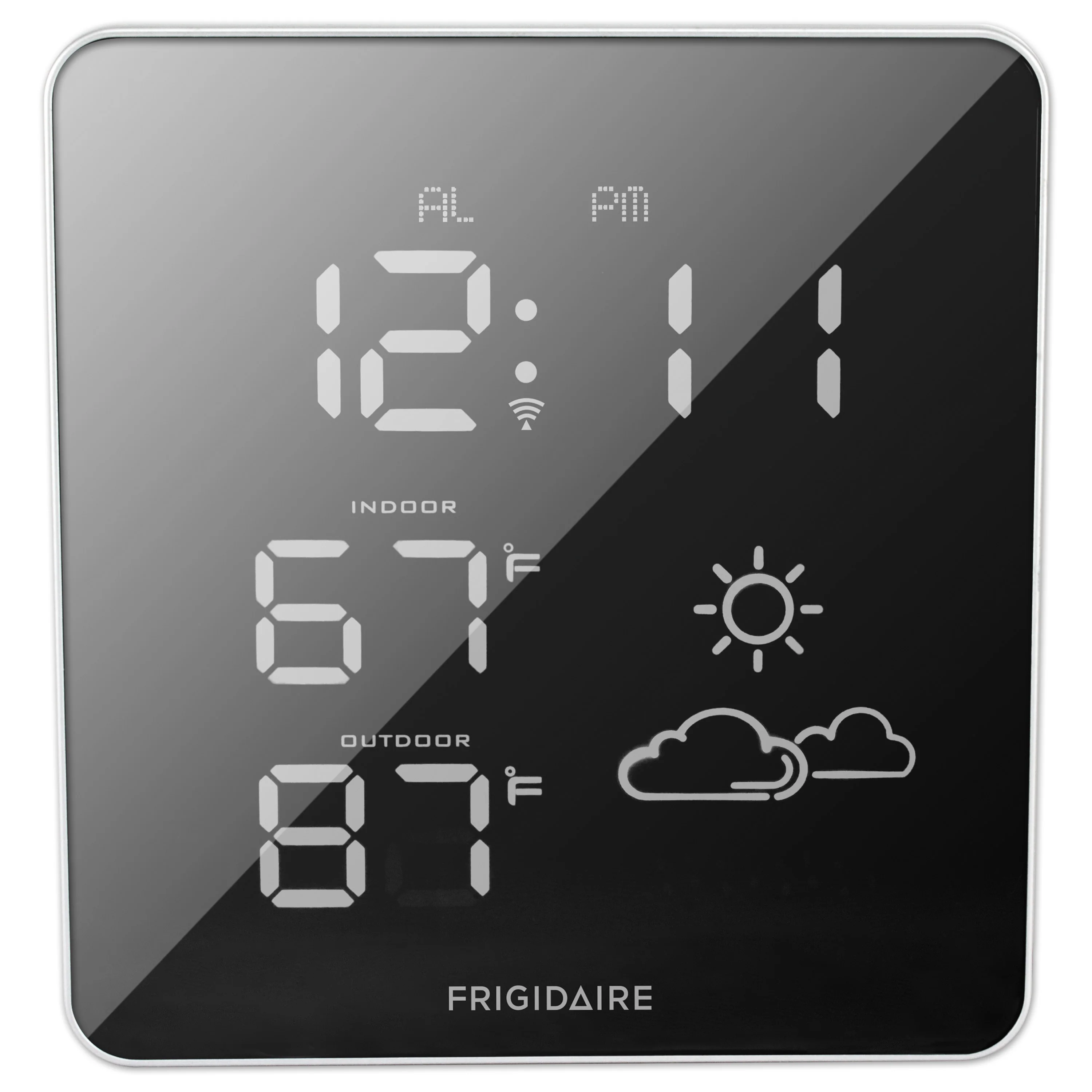 White Square LED Weather Station
