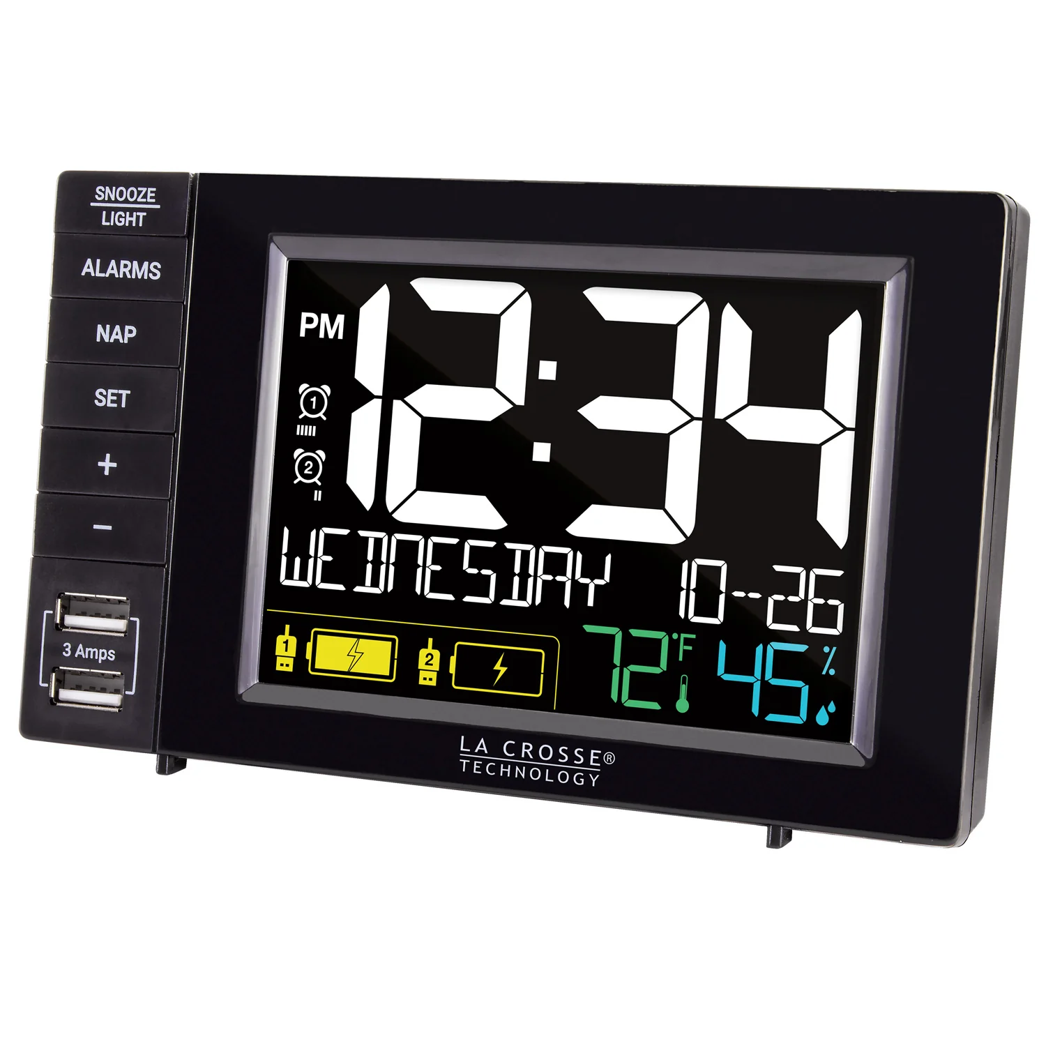 Alarm Clock Charging Station with two USB Charging Ports - Image 2