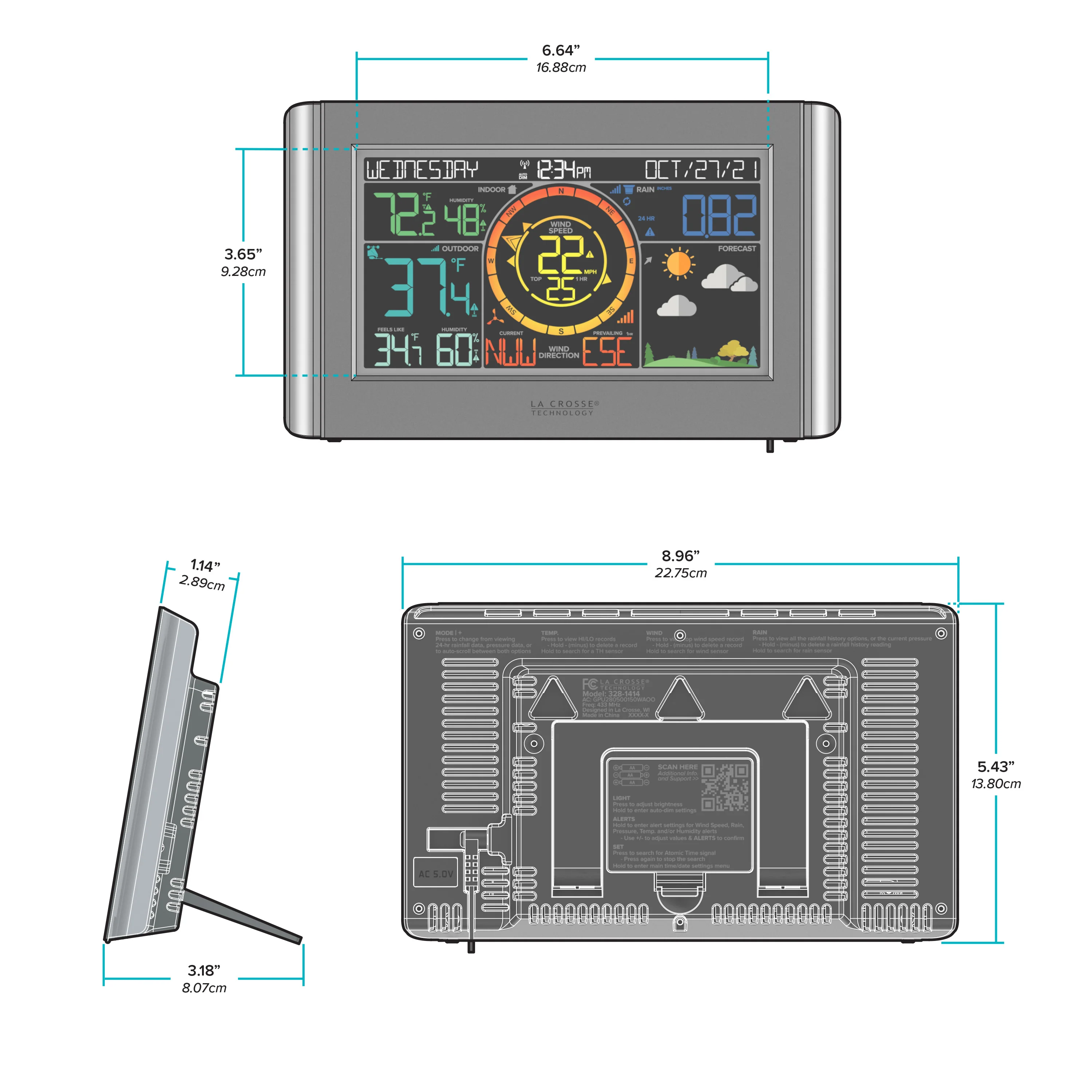 328-1414 Color Weather Station with Wind - Image 10