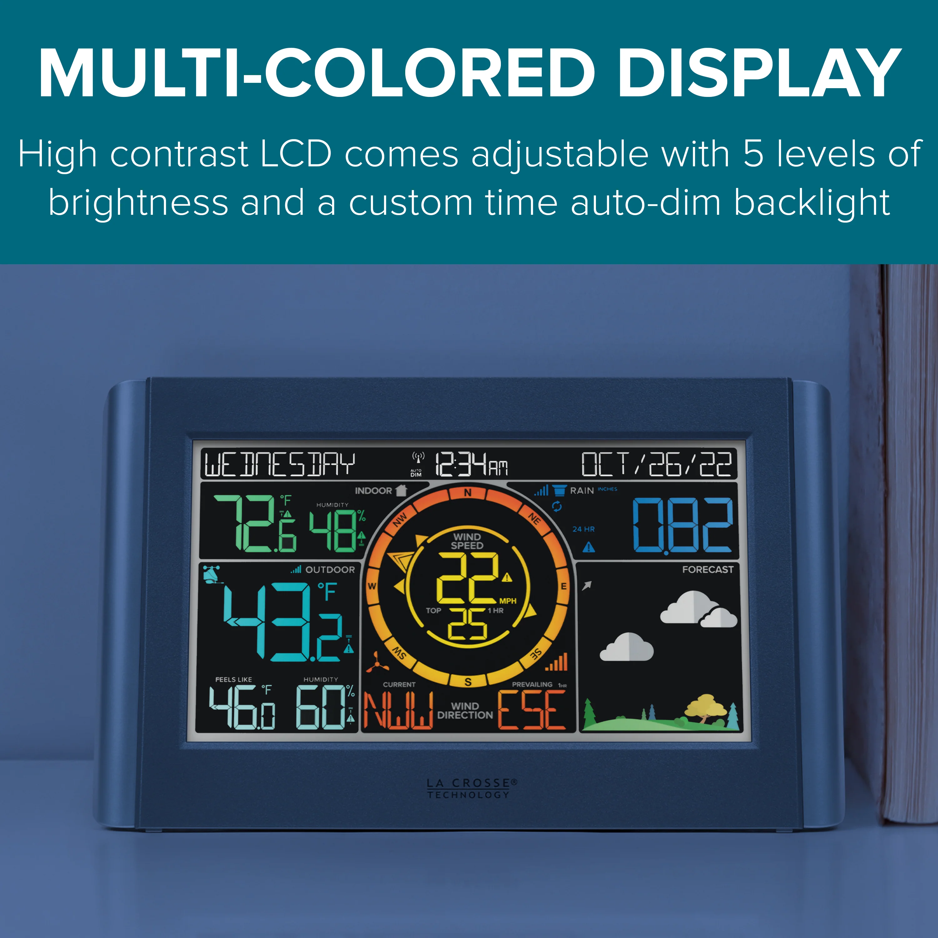 328-1414 Color Weather Station with Wind - Image 8