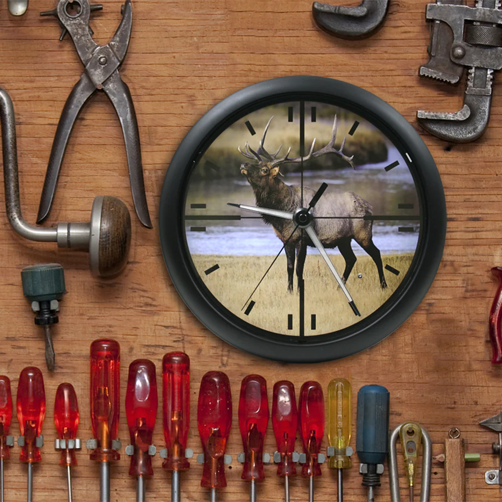 10 inch Wall Clock with Glowing Hands and Cross Hairs - Image 4
