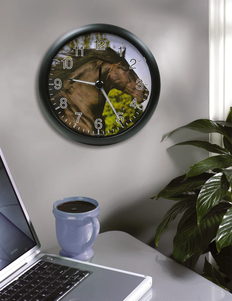 10 inch Wall Clock with Glowing Hands - Stallion - Image 3