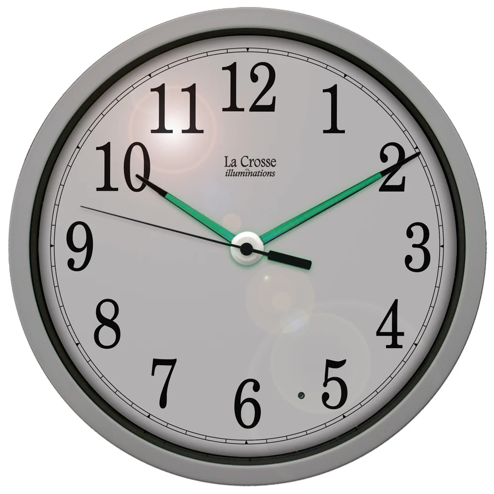 12 inch Wall Clock with Glowing Hands - Image 2