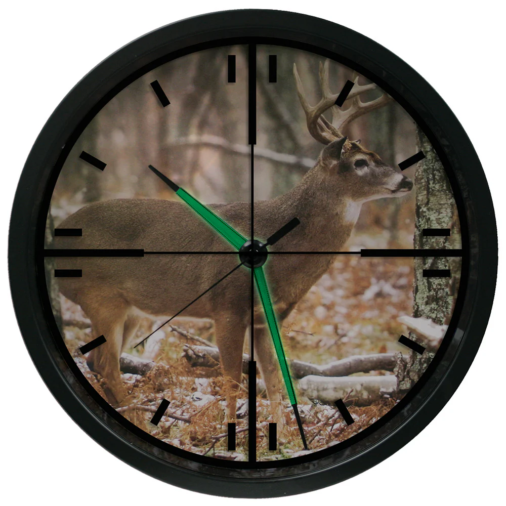 12 inch Wall Clock with Glowing Hands and Cross Hairs - Image 3