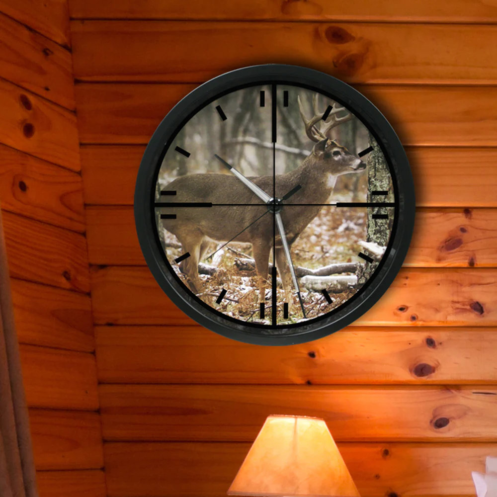 12 inch Wall Clock with Glowing Hands and Cross Hairs - Image 4