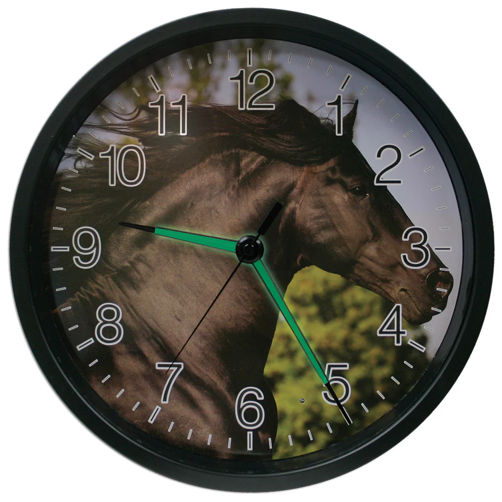 12 inch Wall Clock with Glowing Hands - Stallion - Image 2