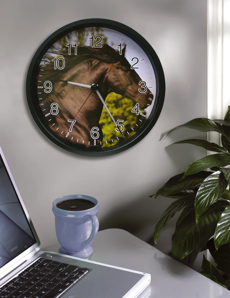12 inch Wall Clock with Glowing Hands - Stallion - Image 3