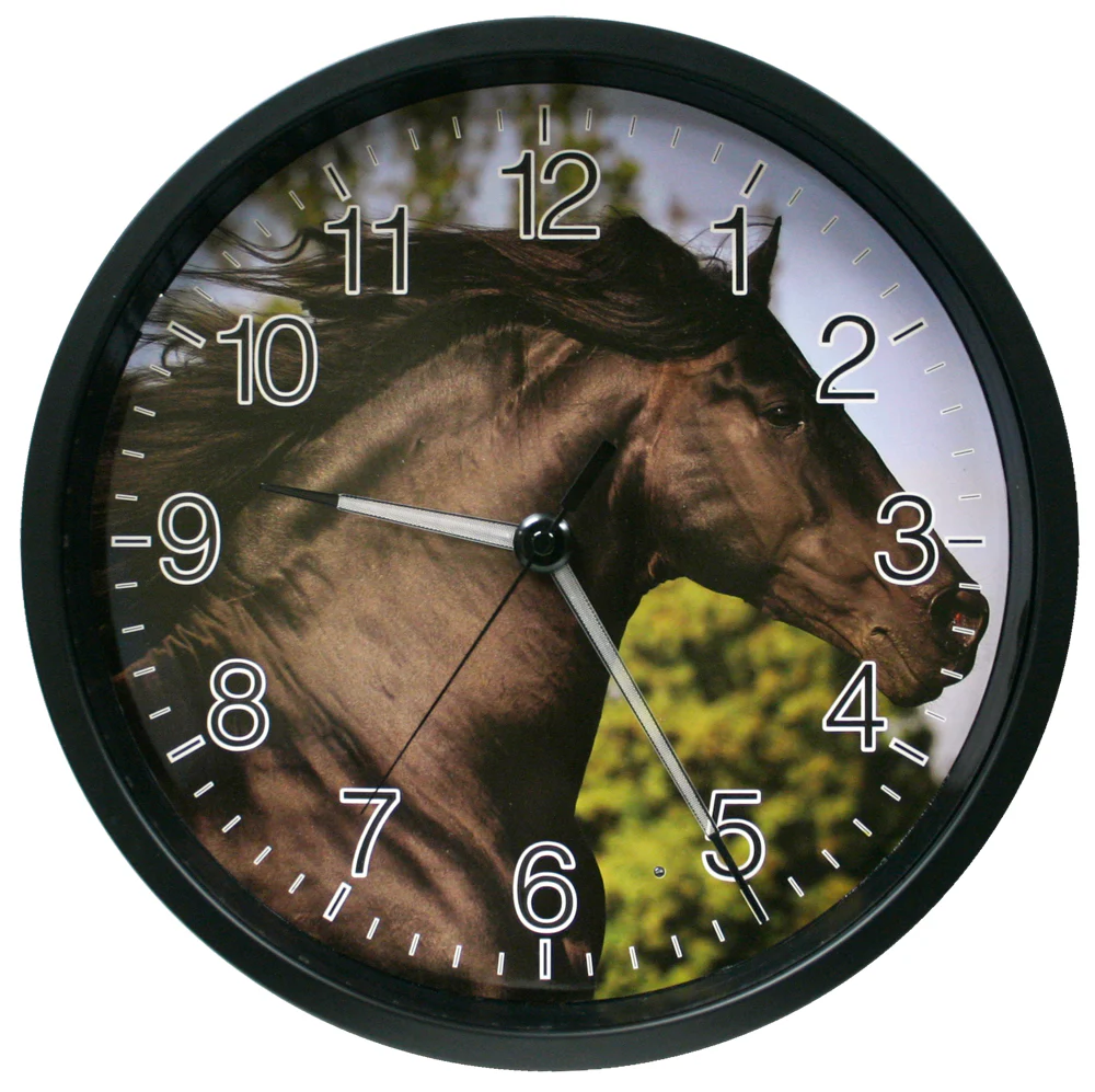12 inch Wall Clock with Glowing Hands - Stallion - Image 4