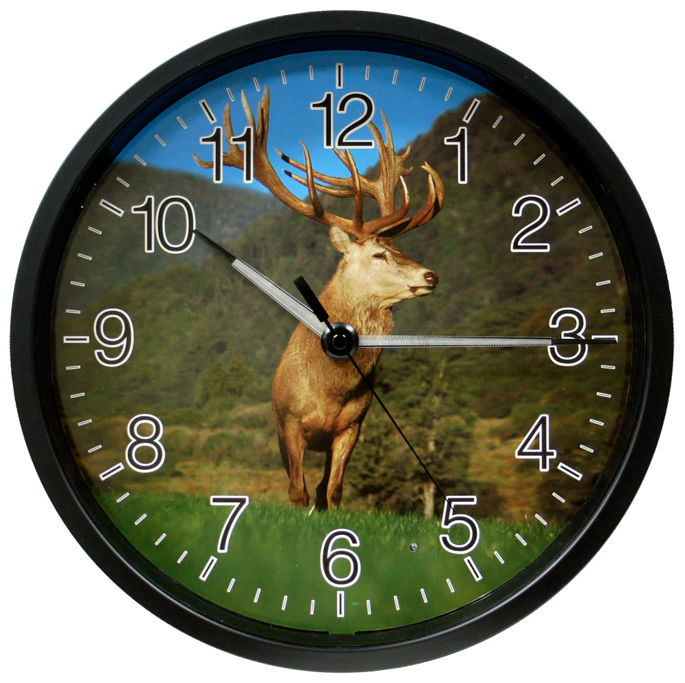 12 inch Wall Clock with Glowing Hands - Elk