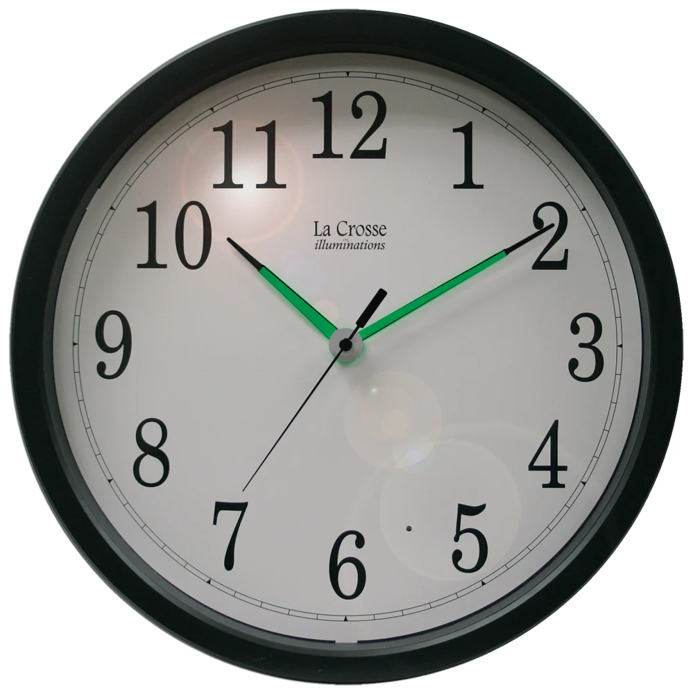 14 inch Wall Clock with Glowing Hands - Image 2