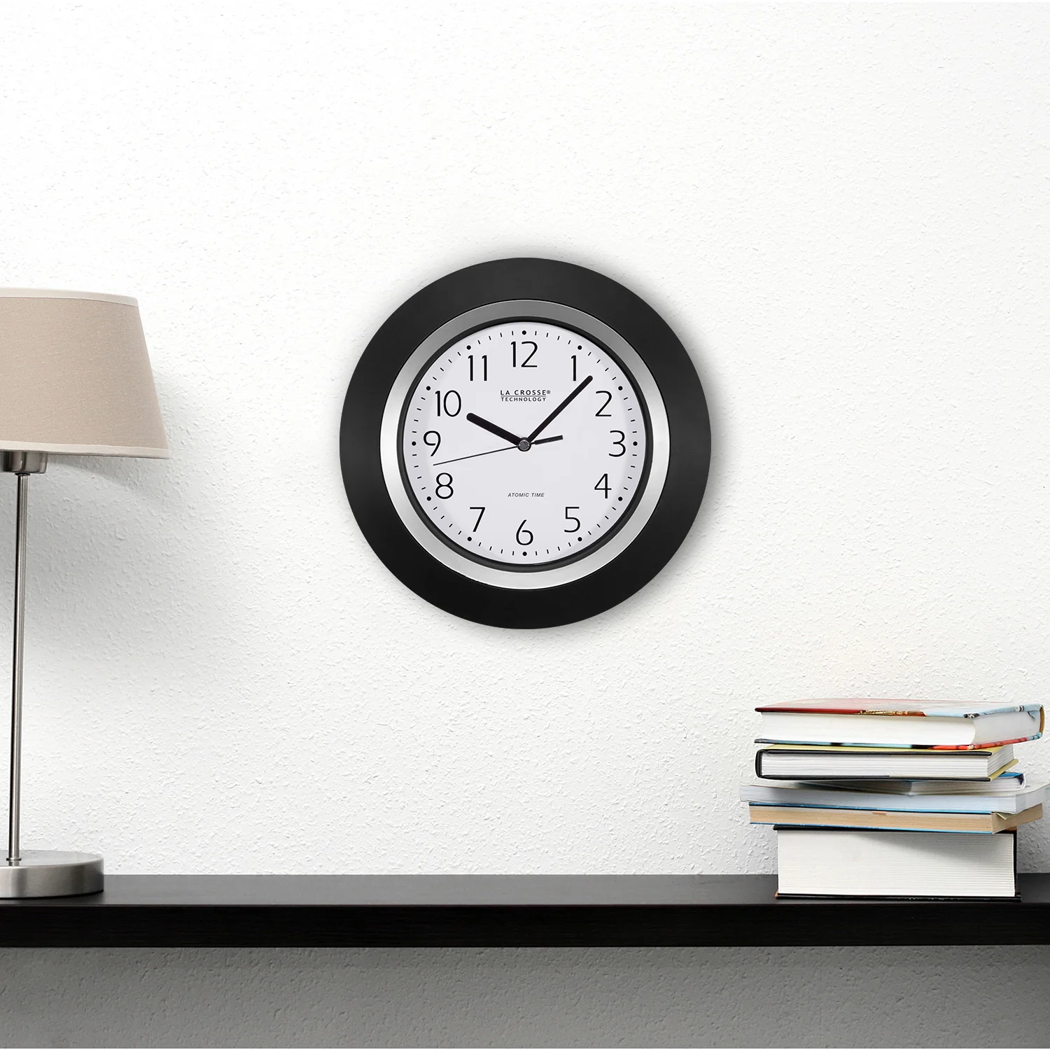 10 inch Analog Atomic Black Frame Clock - Image 4