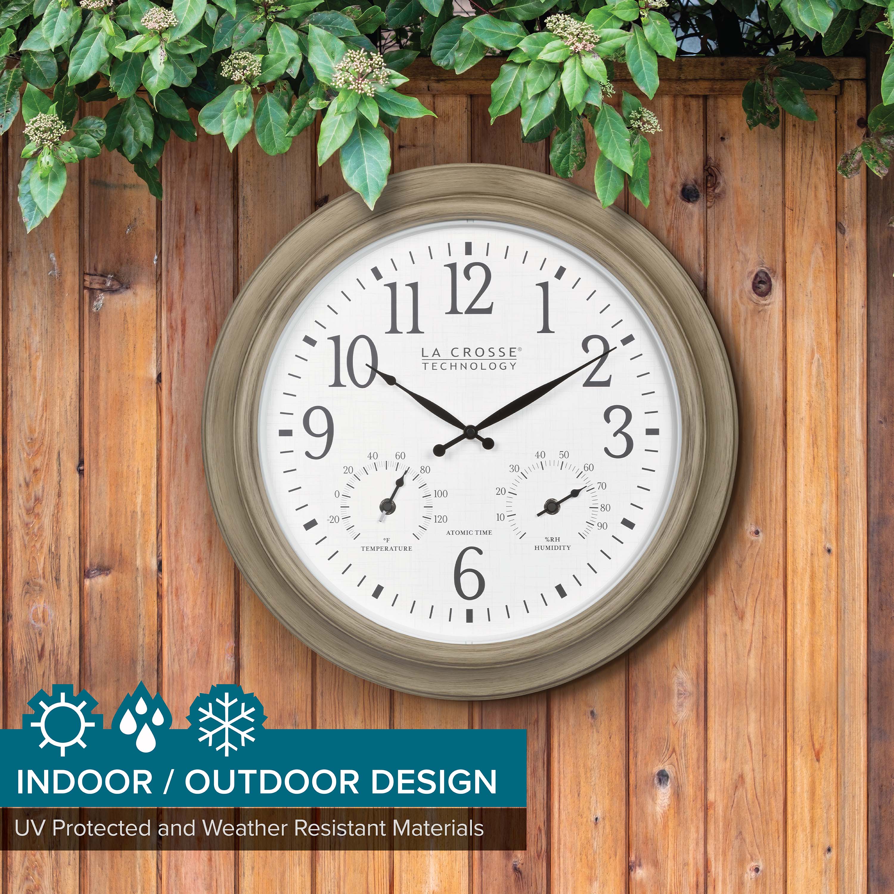 404-18027 18-inch Indoor/Outdoor Atomic Wall Clock - Image 3