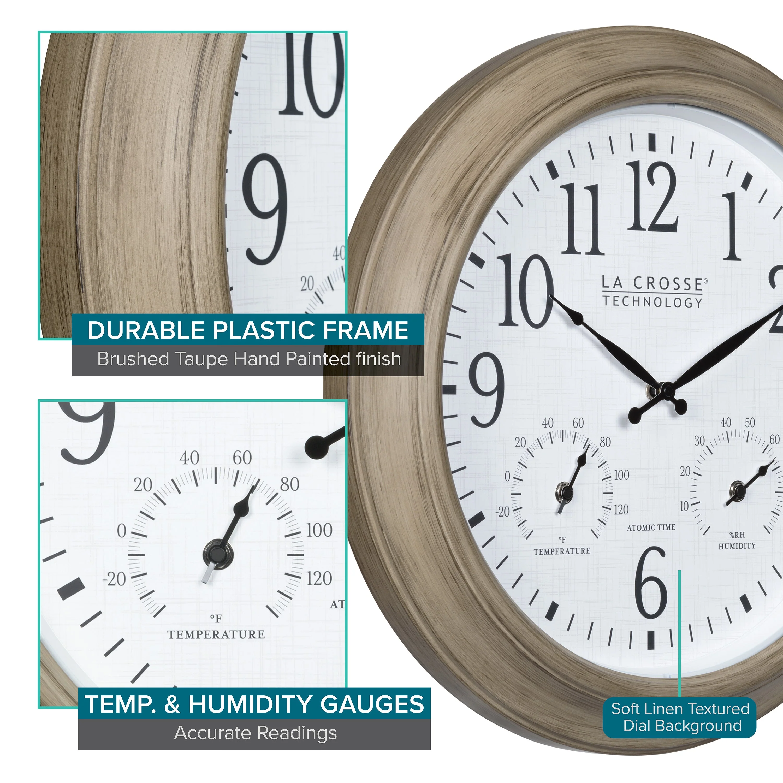 404-18027 18-inch Indoor/Outdoor Atomic Wall Clock - Image 7