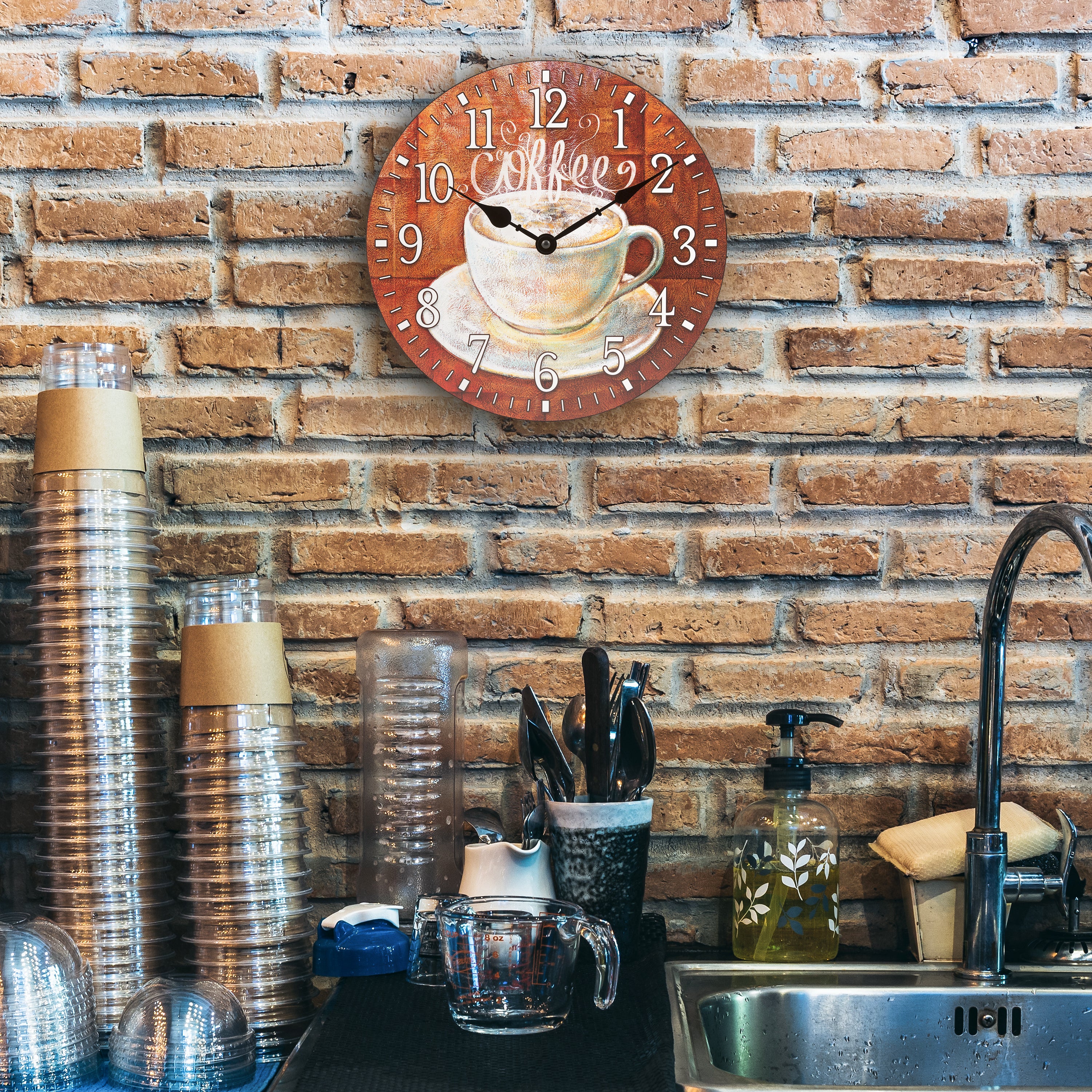 404-2631C 12-inch Coffee Wall Clock - Image 3