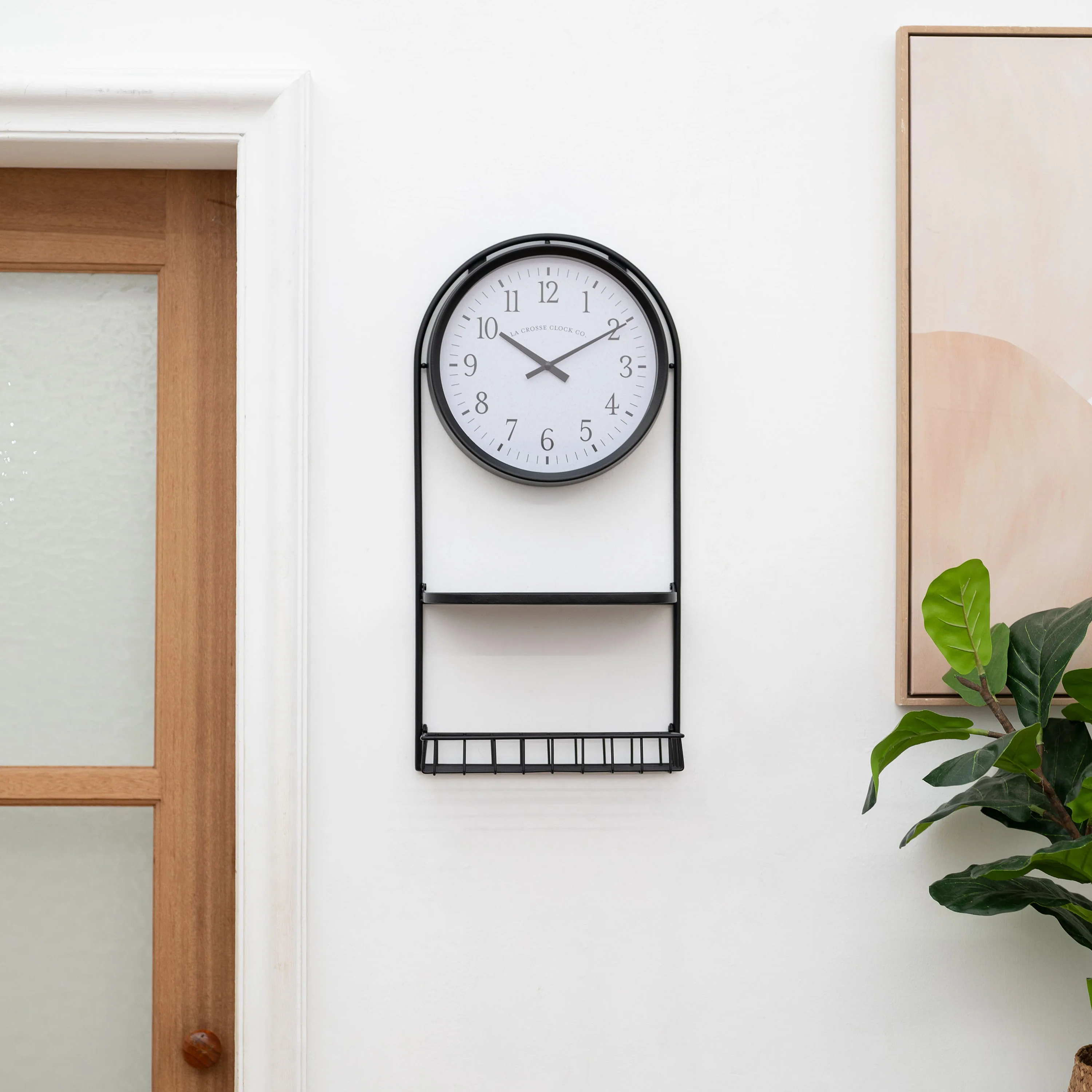 404 -3022 Depot Metal Wall Clock with Basket and Shelf - Image 4