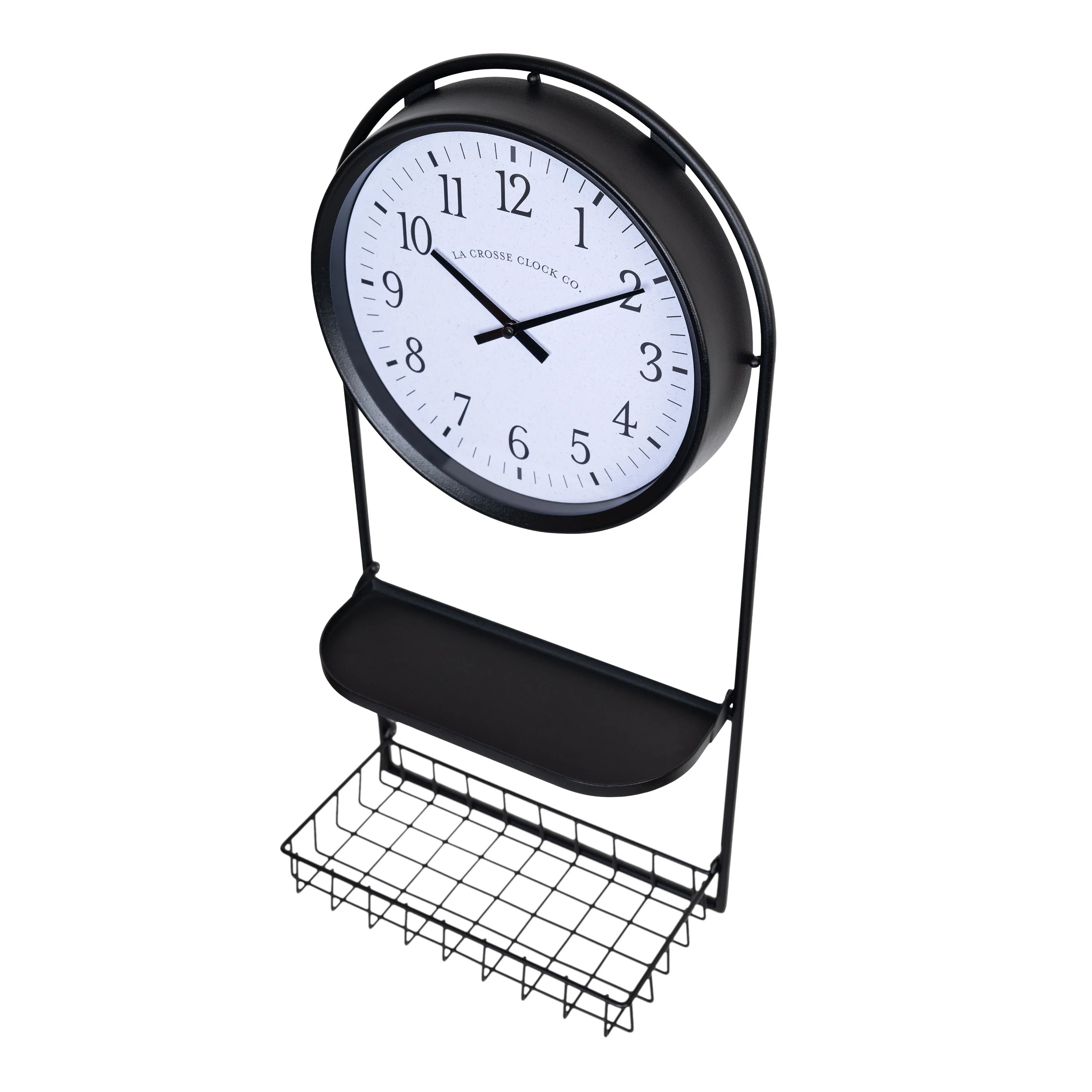 404 -3022 Depot Metal Wall Clock with Basket and Shelf - Image 7