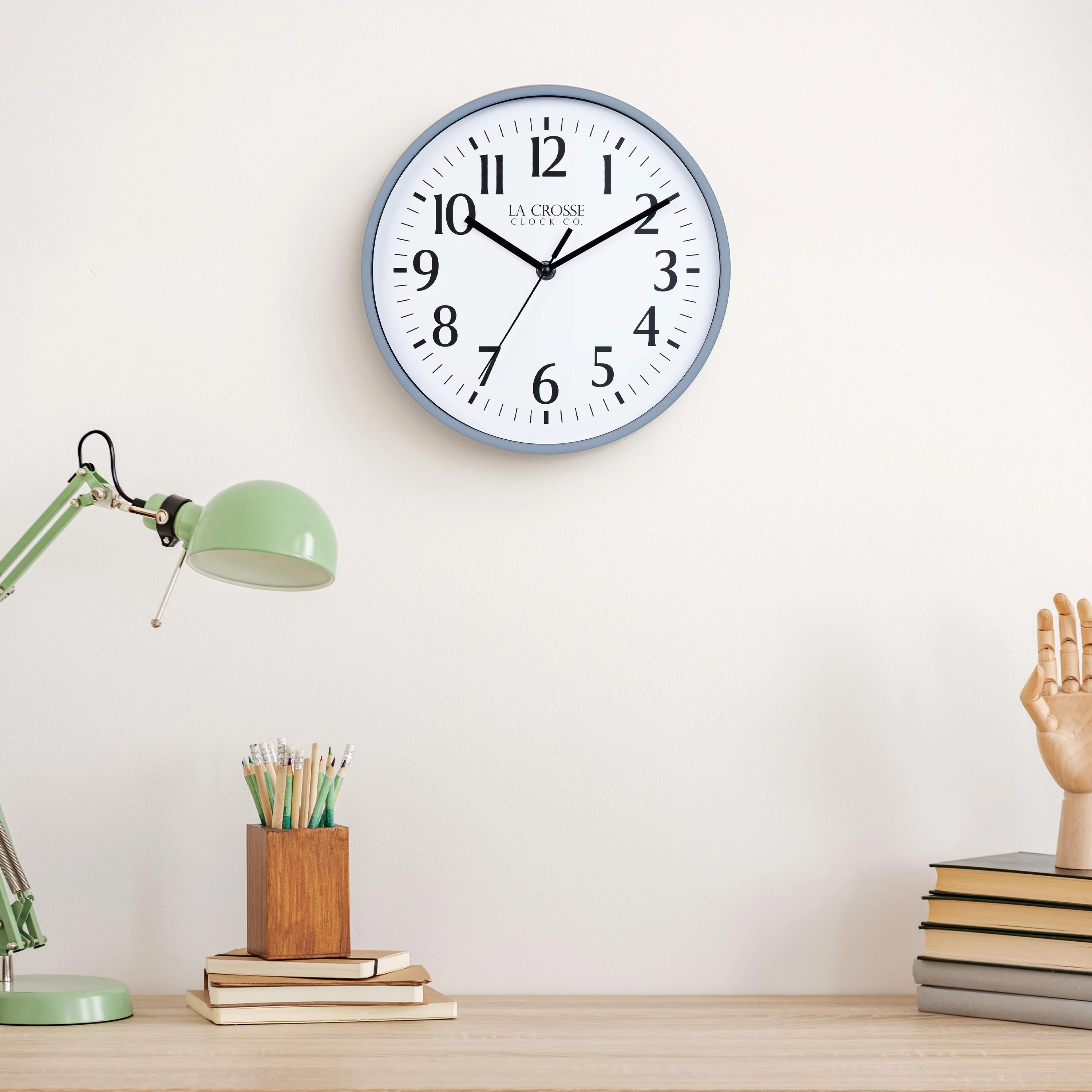 404-3025GB 10-inch Basics Analog Wall Clock – Gray Blue - Image 4