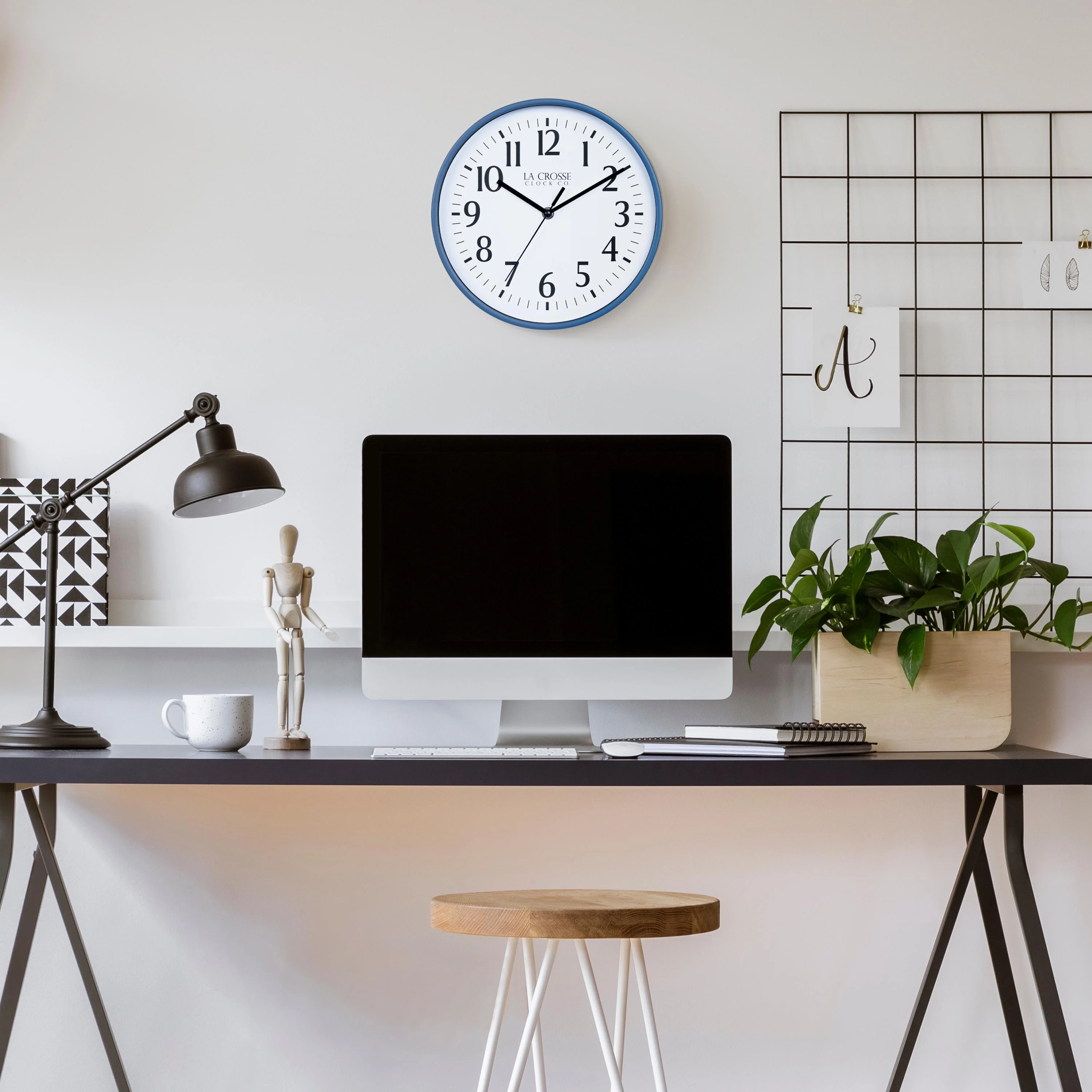 404-3025NB 10-inch Basics Analog Wall Clock – Navy Blue - Image 4