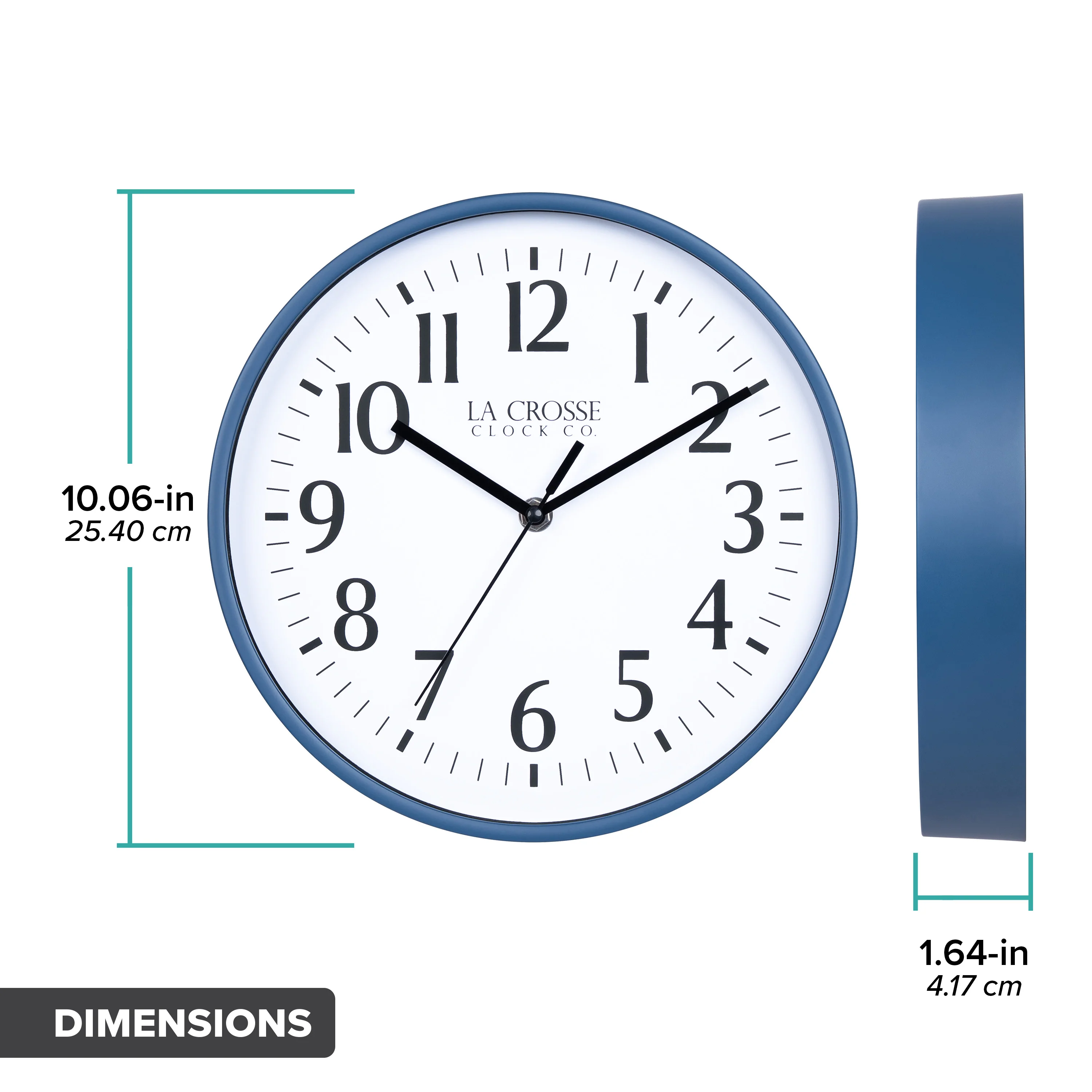 404-3025NB 10-inch Basics Analog Wall Clock – Navy Blue - Image 9