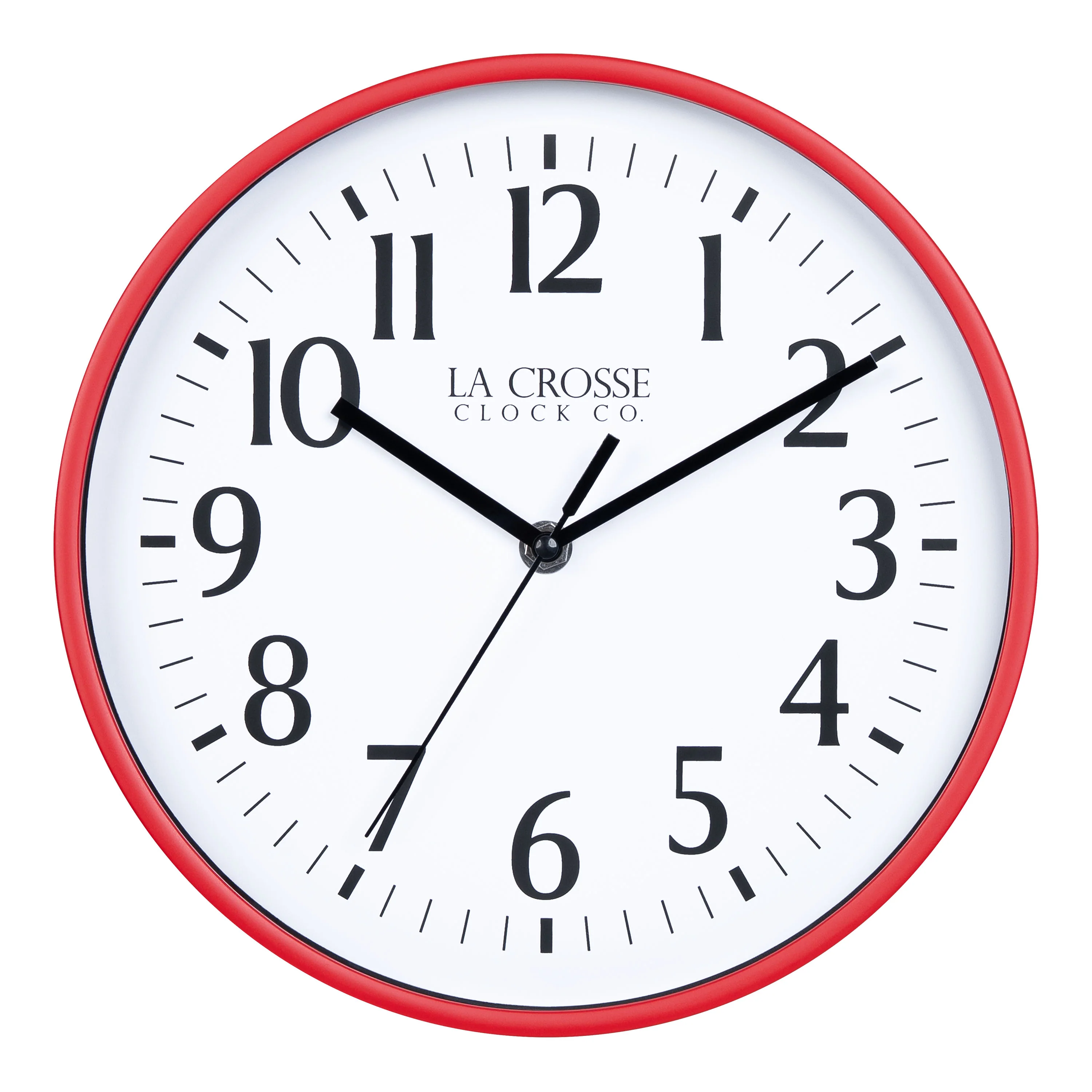 404-3025R 10-inch Basics Analog Wall Clock – Red