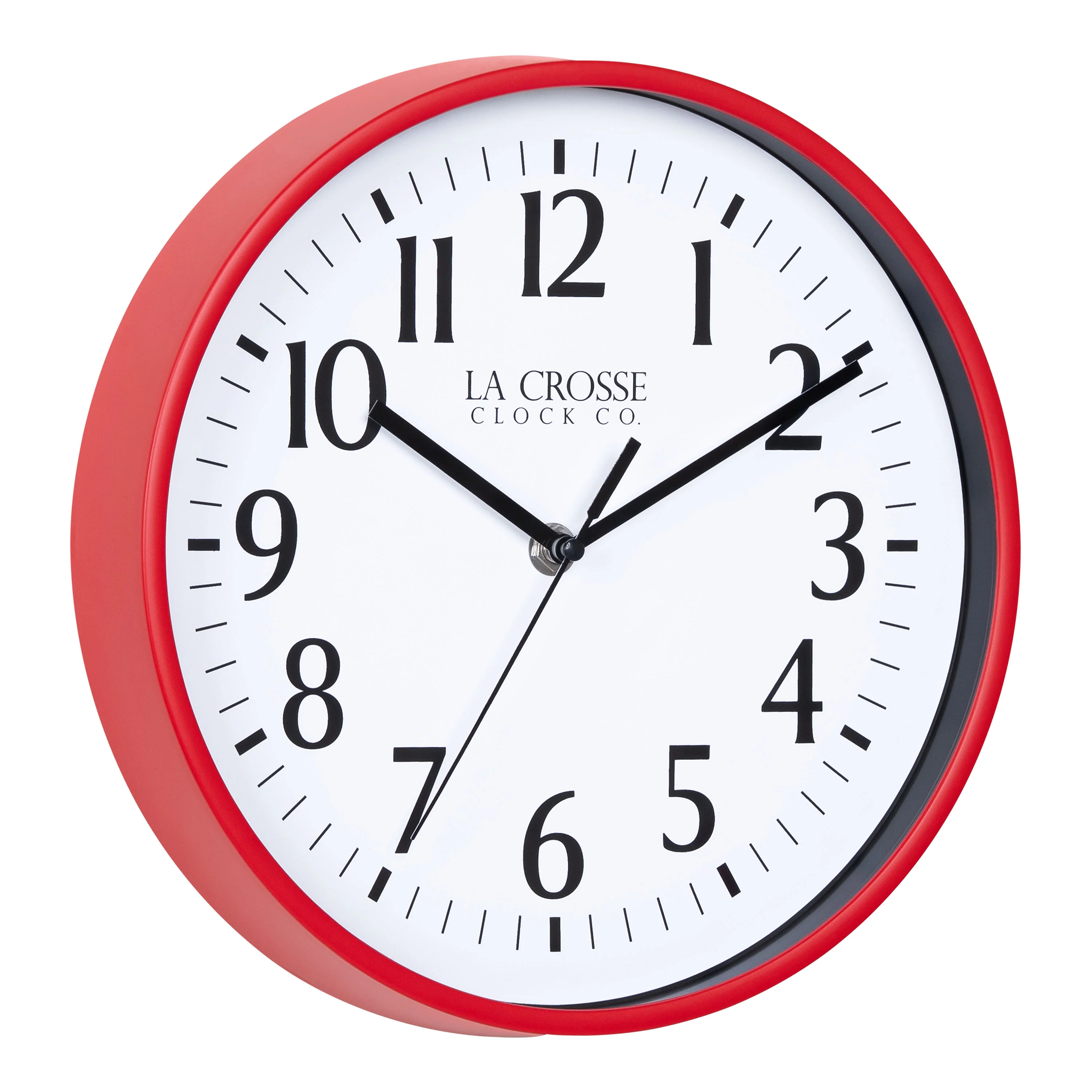 404-3025R 10-inch Basics Analog Wall Clock – Red - Image 2