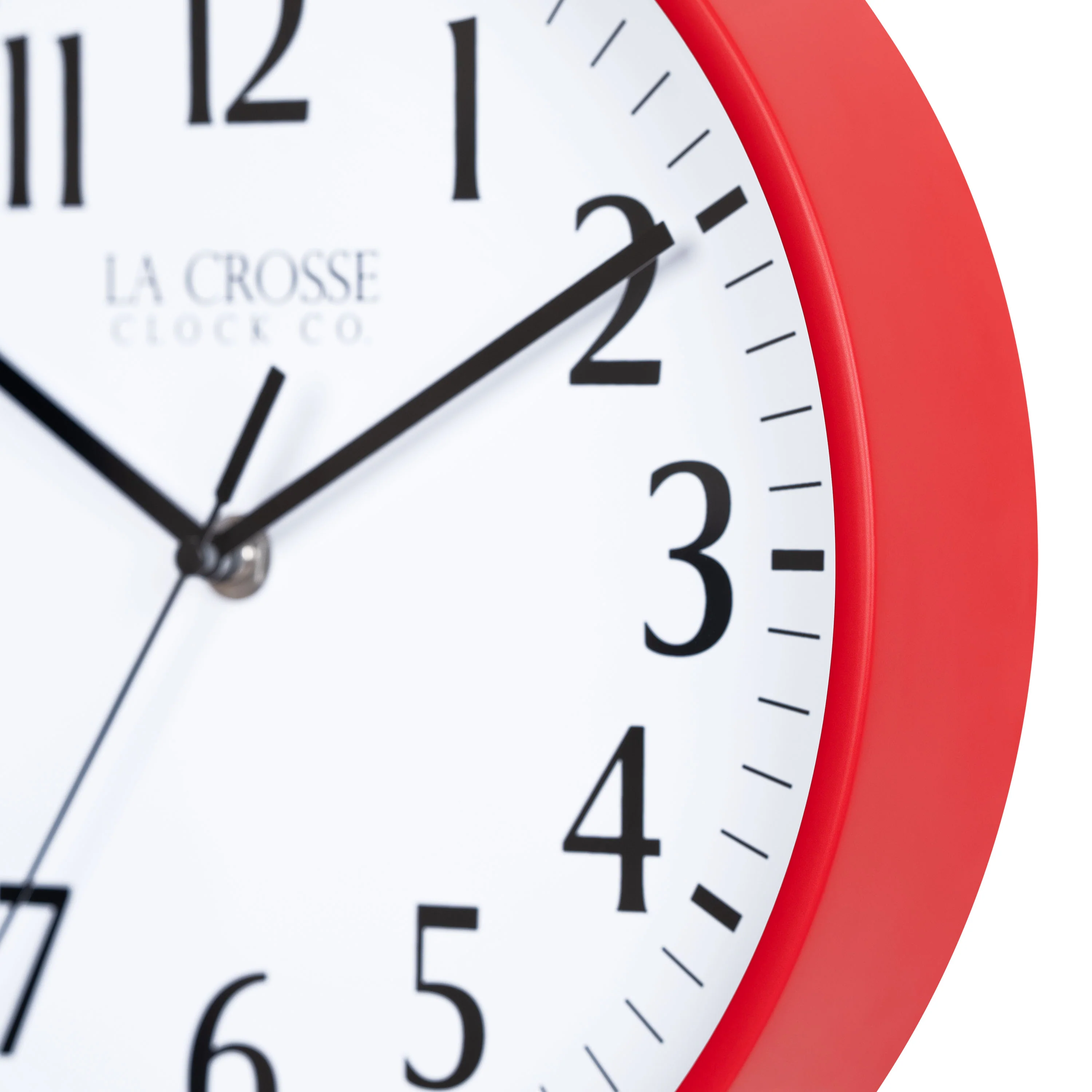 404-3025R 10-inch Basics Analog Wall Clock – Red - Image 5