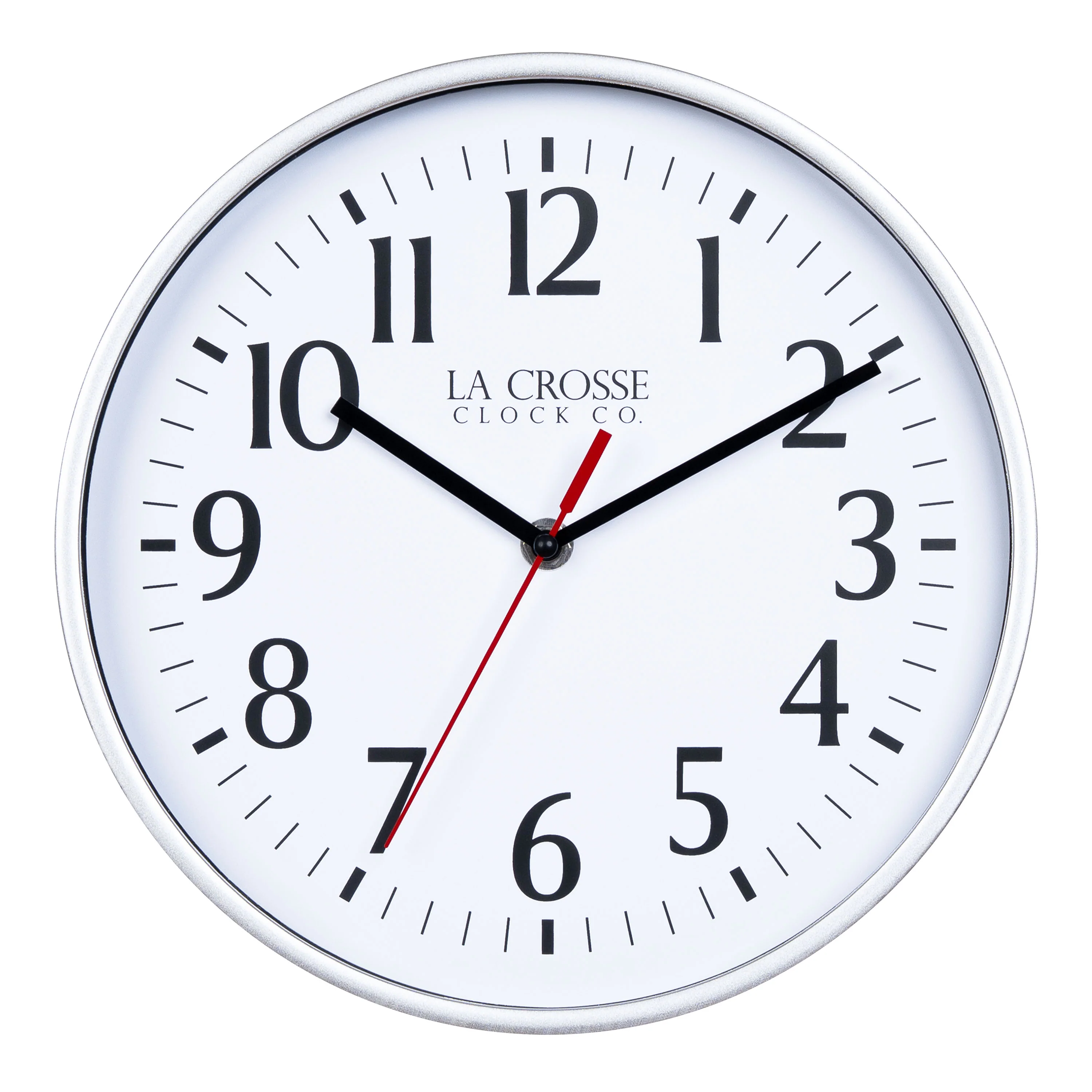 404-3025S 10-inch Basics Analog Wall Clock – Silver