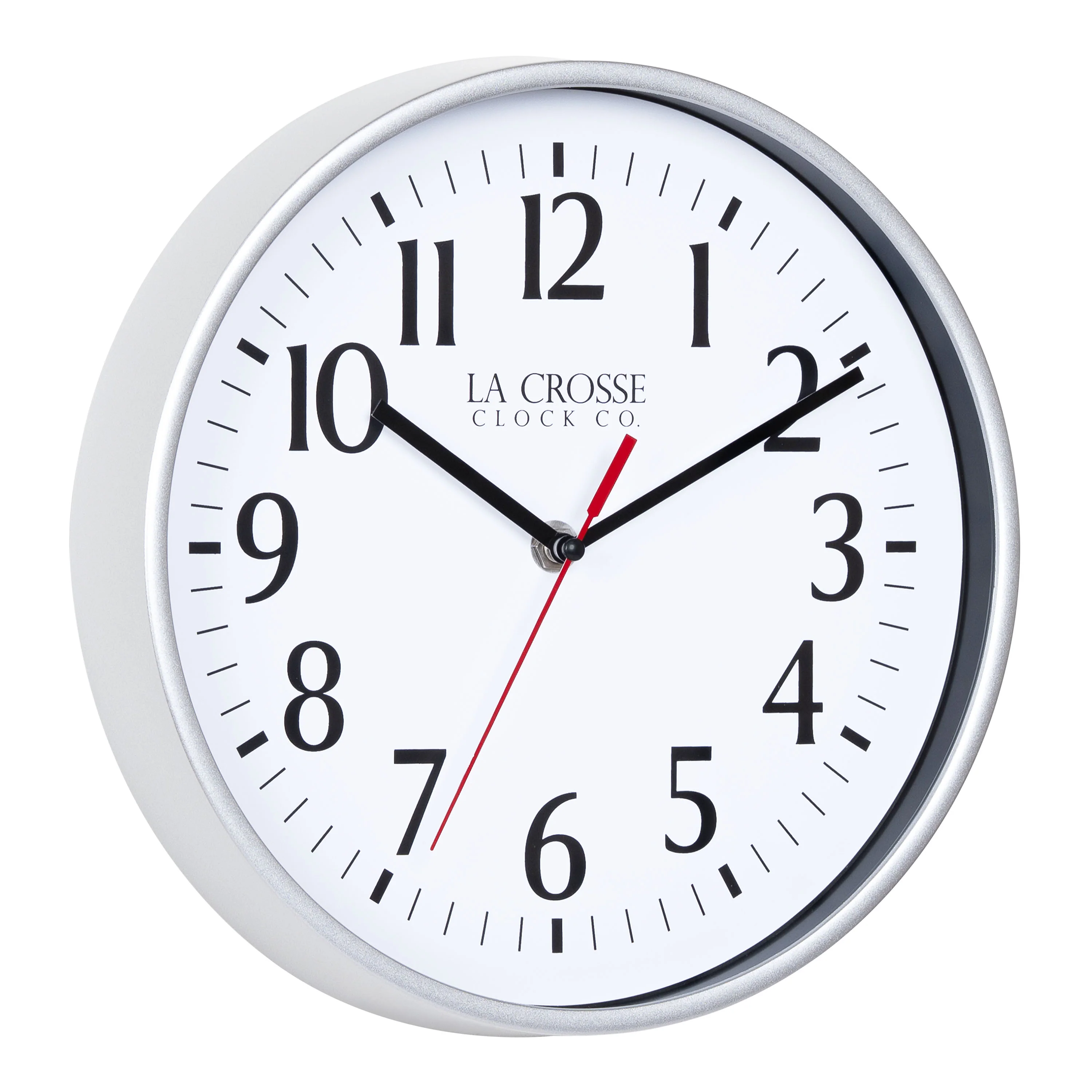 404-3025S 10-inch Basics Analog Wall Clock – Silver - Image 2