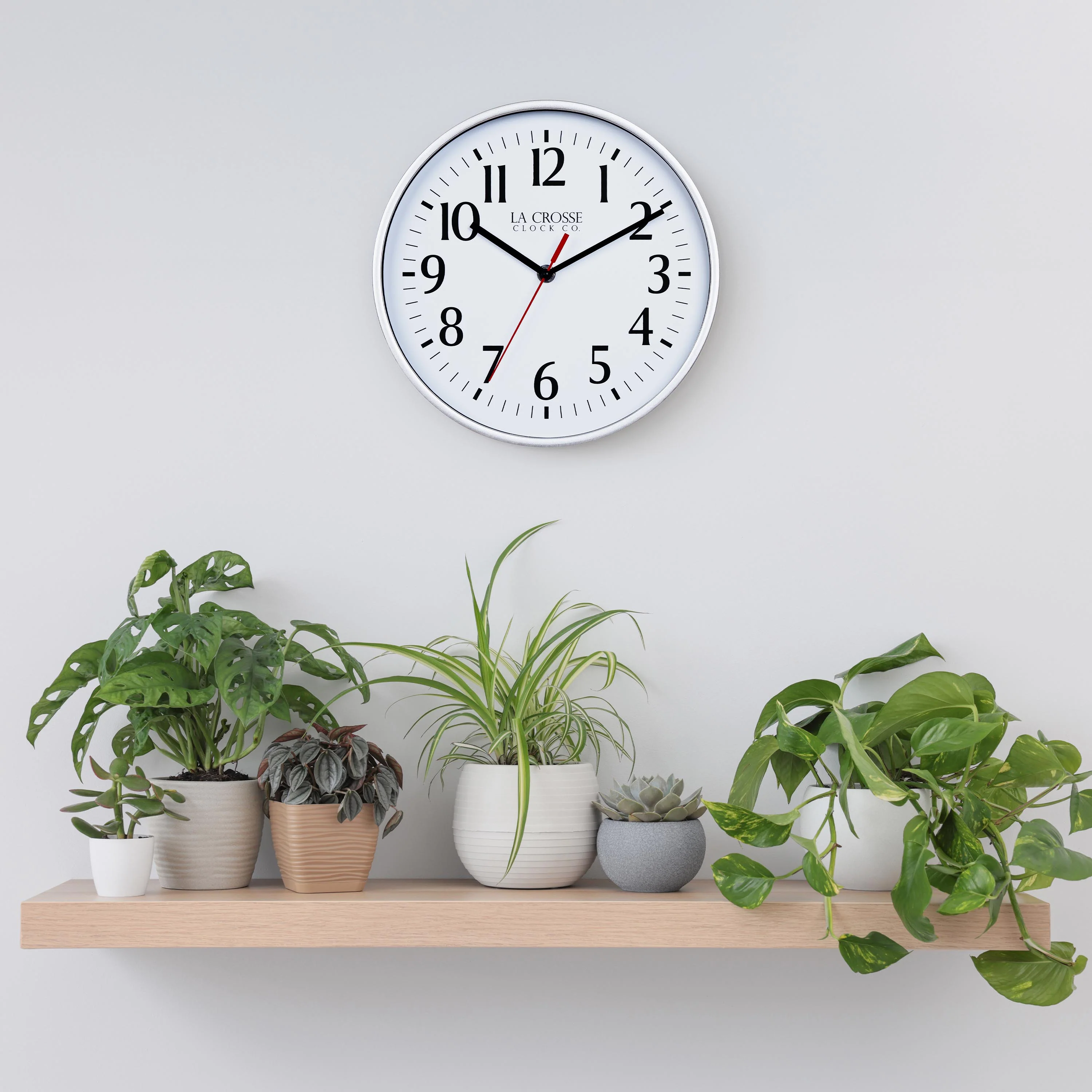 404-3025S 10-inch Basics Analog Wall Clock – Silver - Image 3