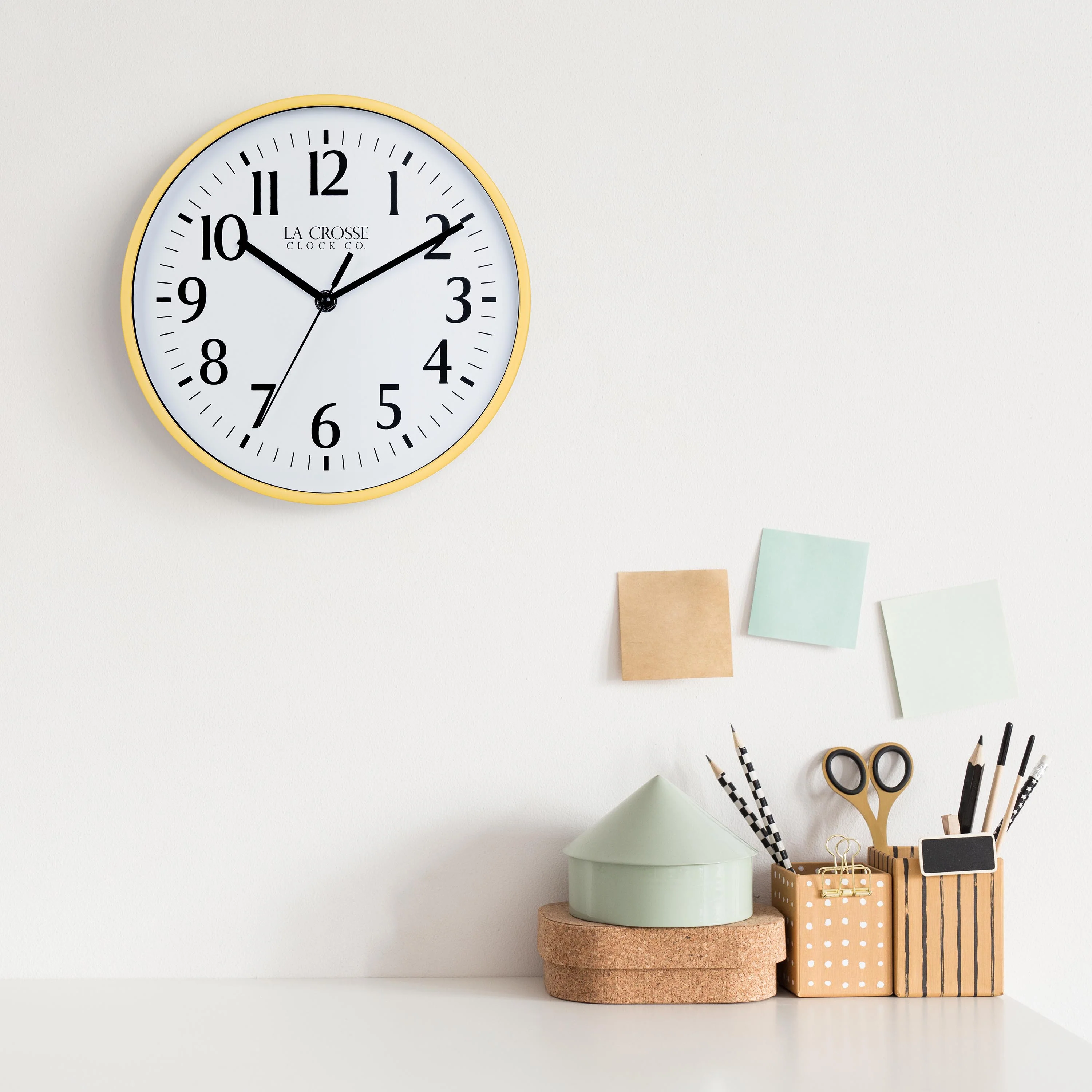 404-3025Y 10-inch Basics Analog Wall Clock – Yellow - Image 3