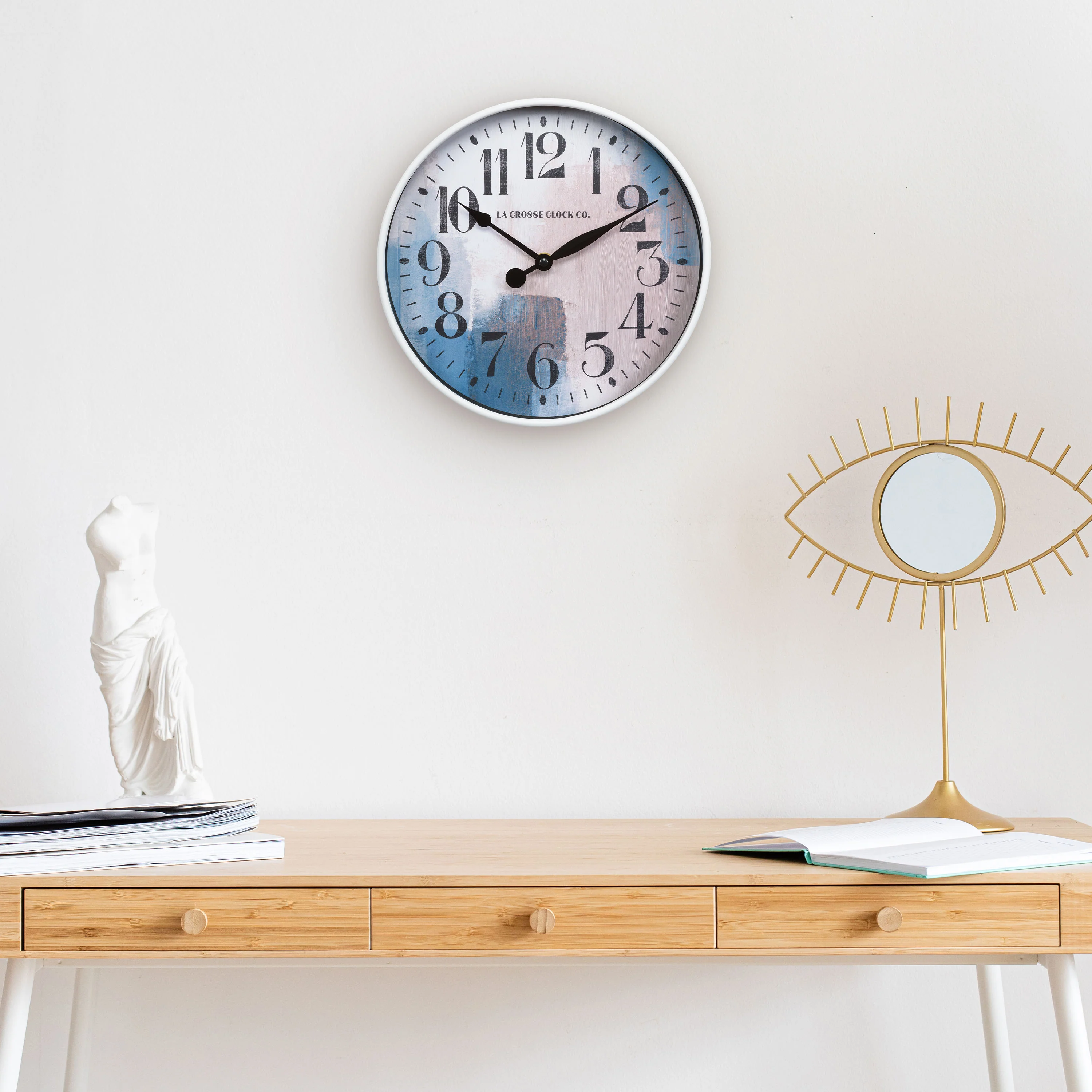 404-3028A 10.8-inch Brushstroke Wall Clock - Image 7