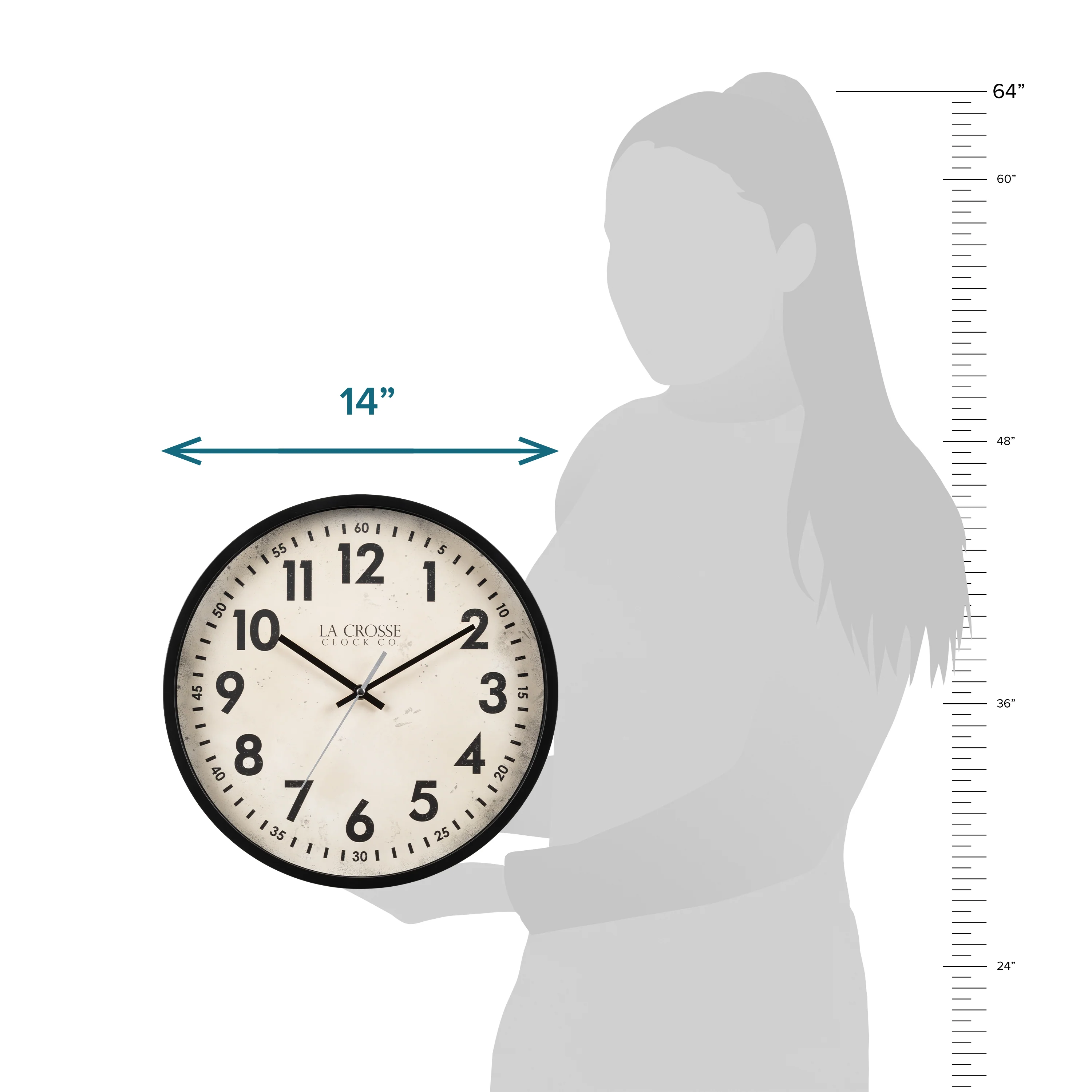 404-3036B 14-inch Ellis Wall Clock - Image 5