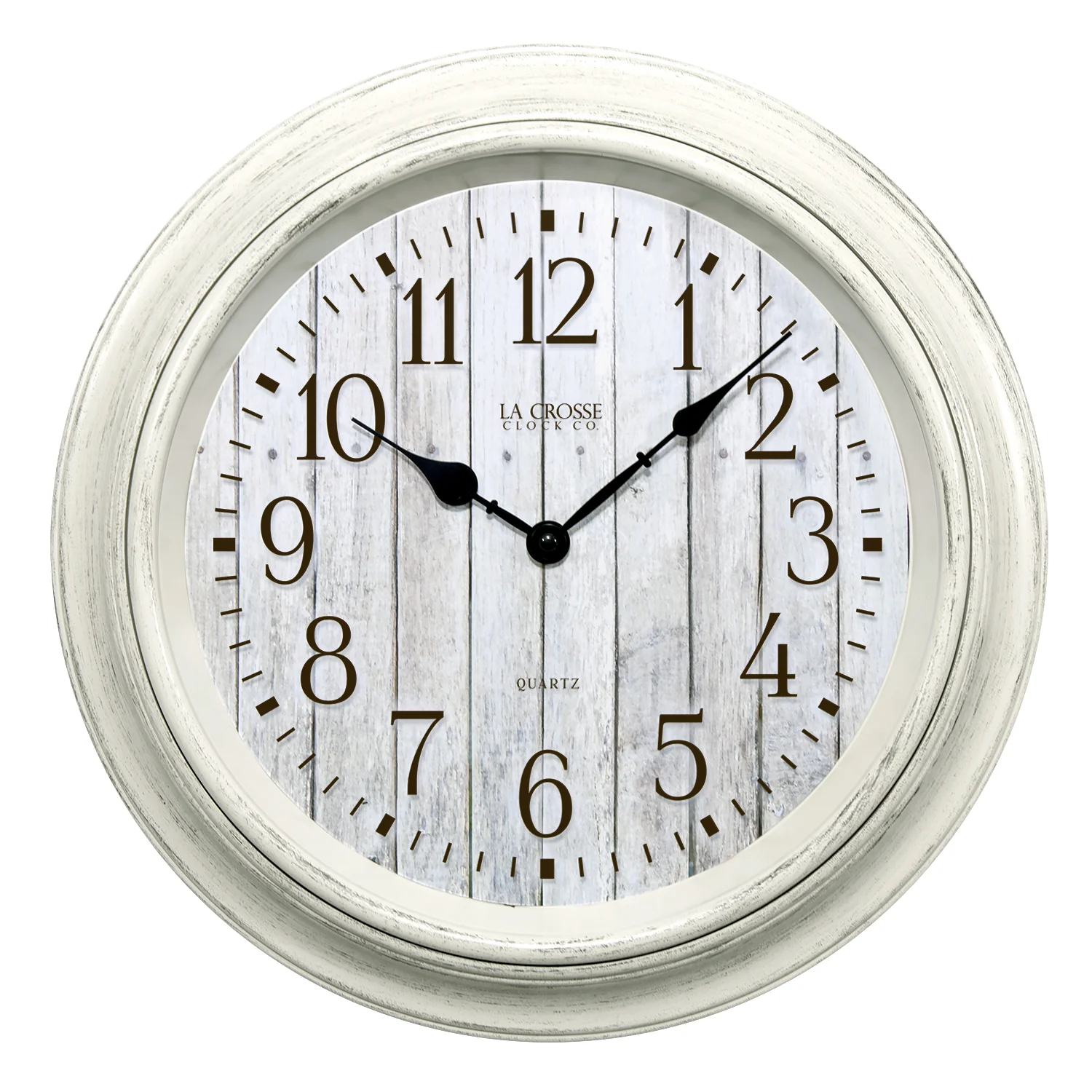 404-3036BW 14-inch Analog Wall Clock - Barn Wood
