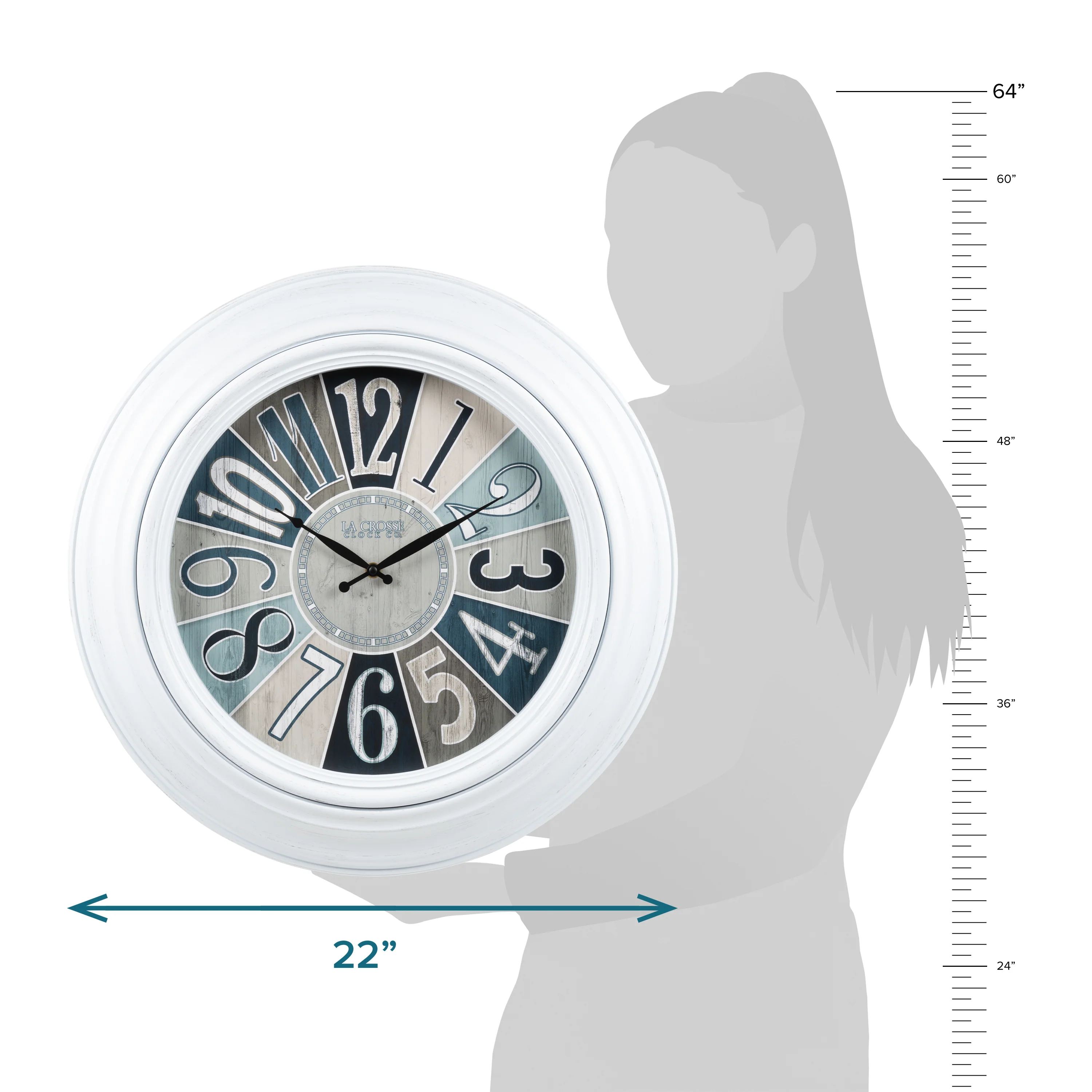 404-3056 22-inch Lakeside Wall Clock - Image 4